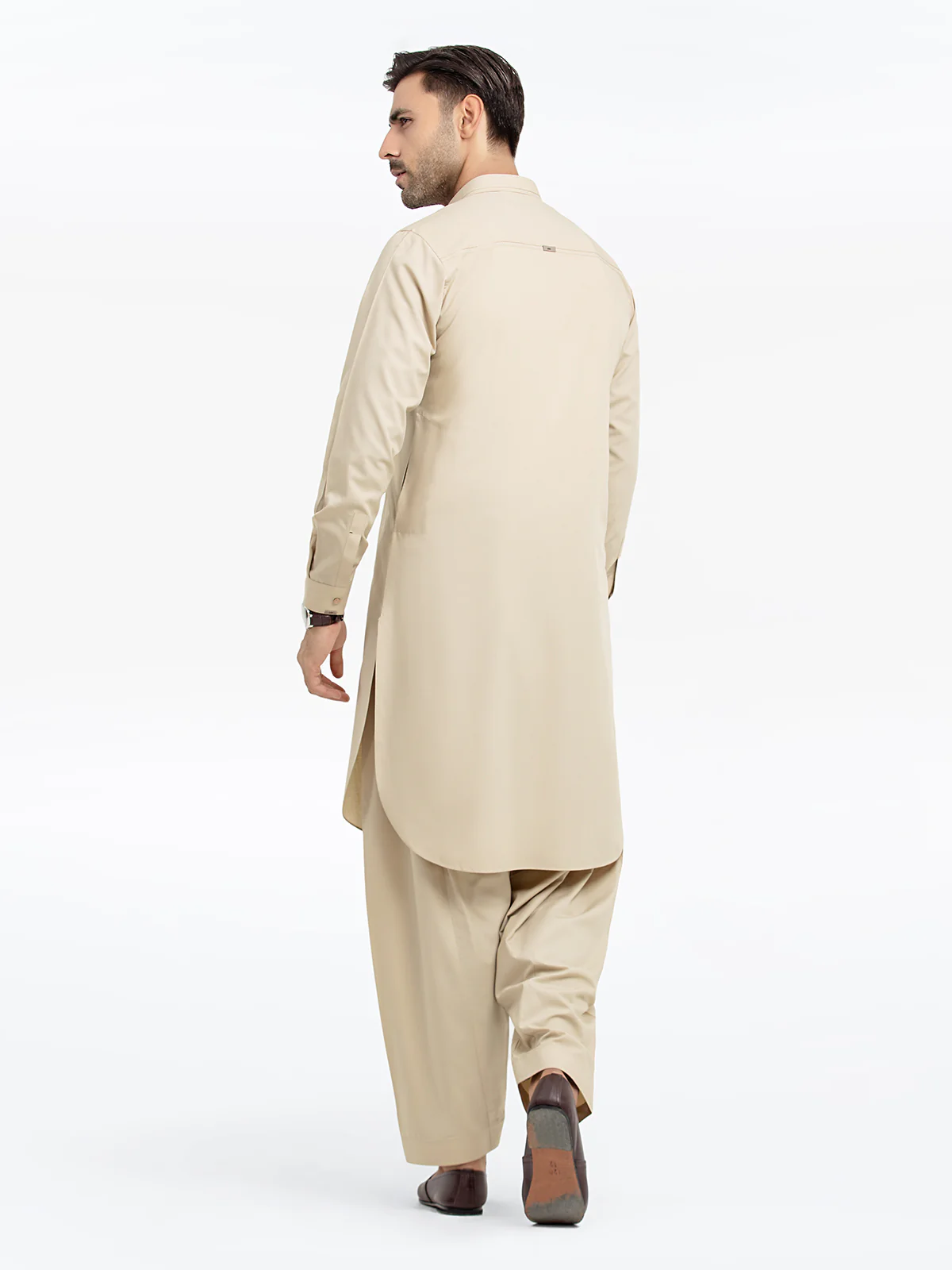 Men's Beige Shalwar Kameez - EMTKST24S-99470 - Image 5