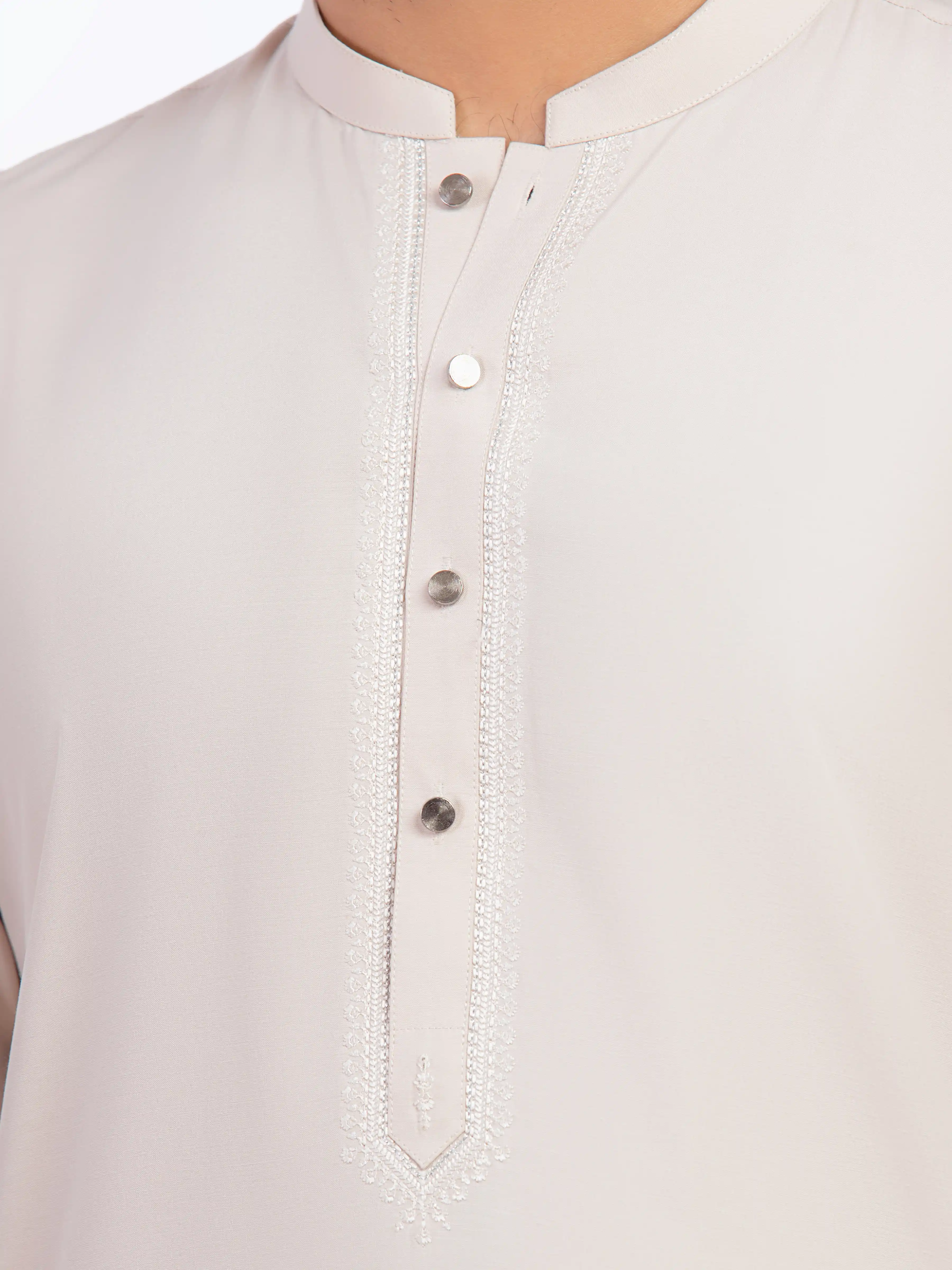 Men's Beige Shalwar Kameez - EMTKST5-99577 - Image 3