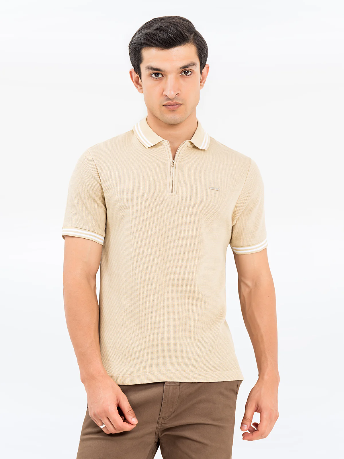 Men's Beige Polo Shirt - EMTPS24-063 - Image 3