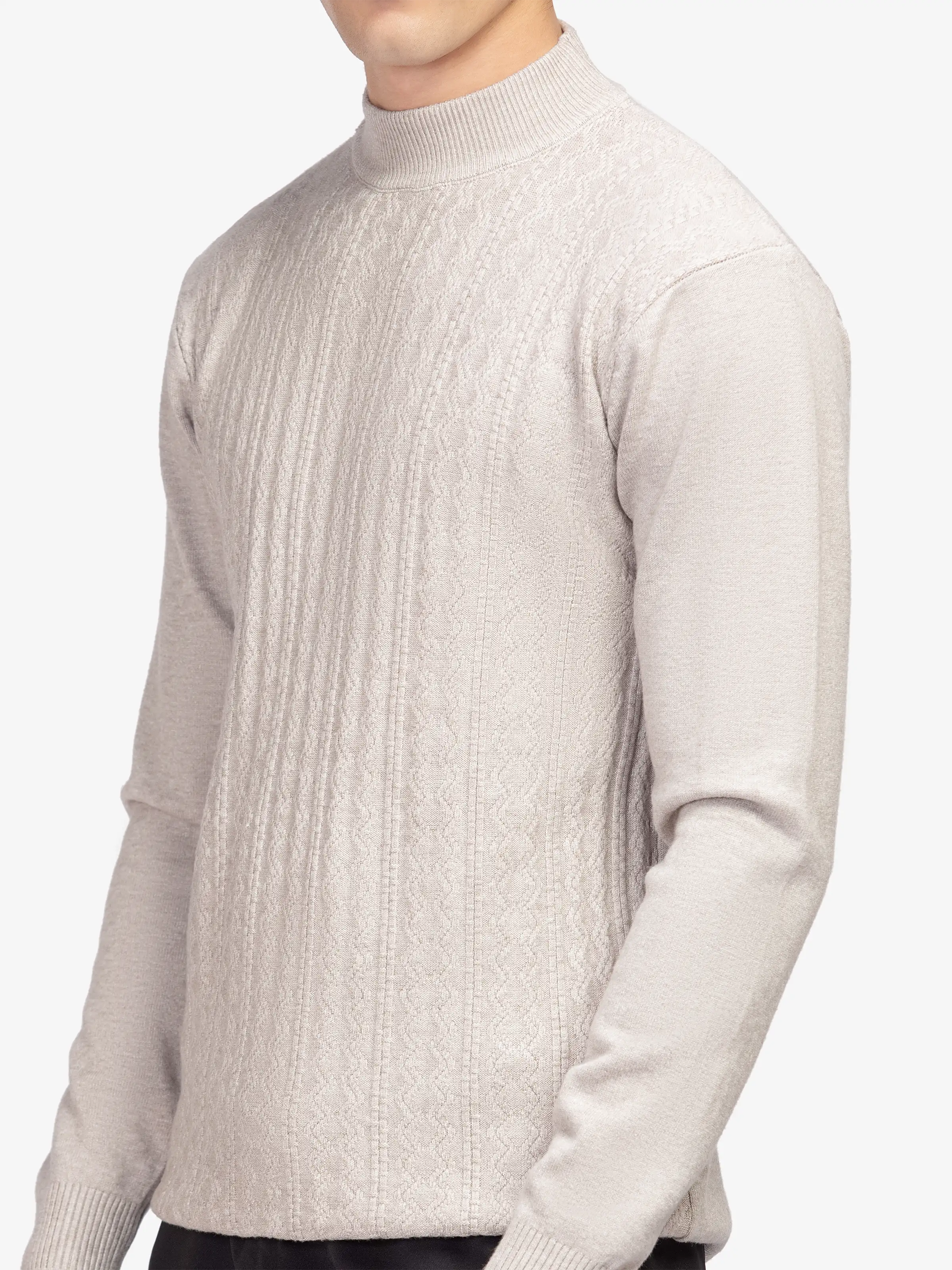 Men's Beige Sweater - EMTSWT5-008 - Image 2