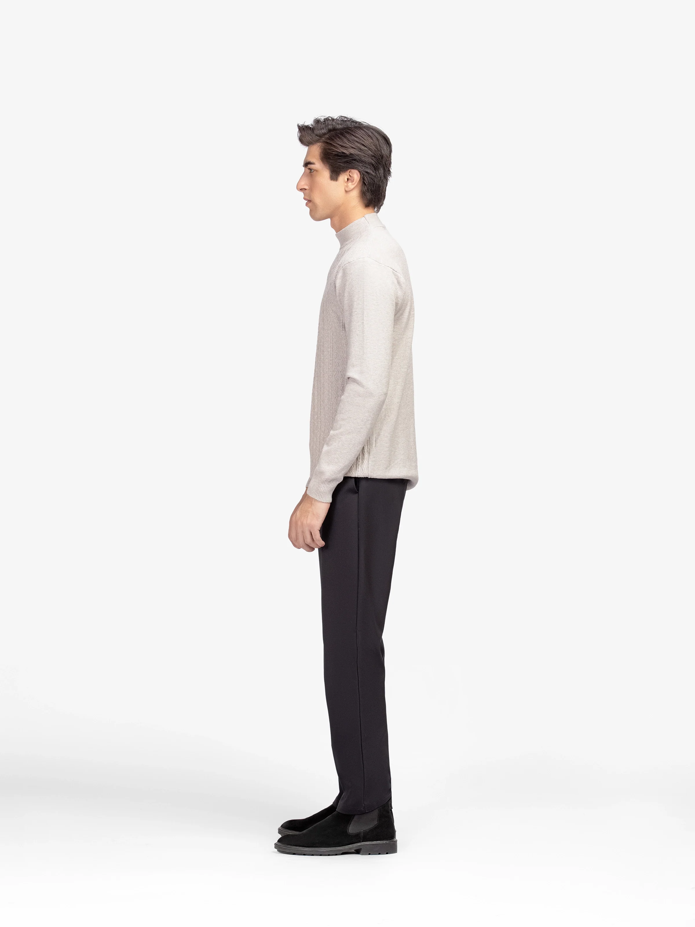 Men's Beige Sweater - EMTSWT5-008 - Image 4
