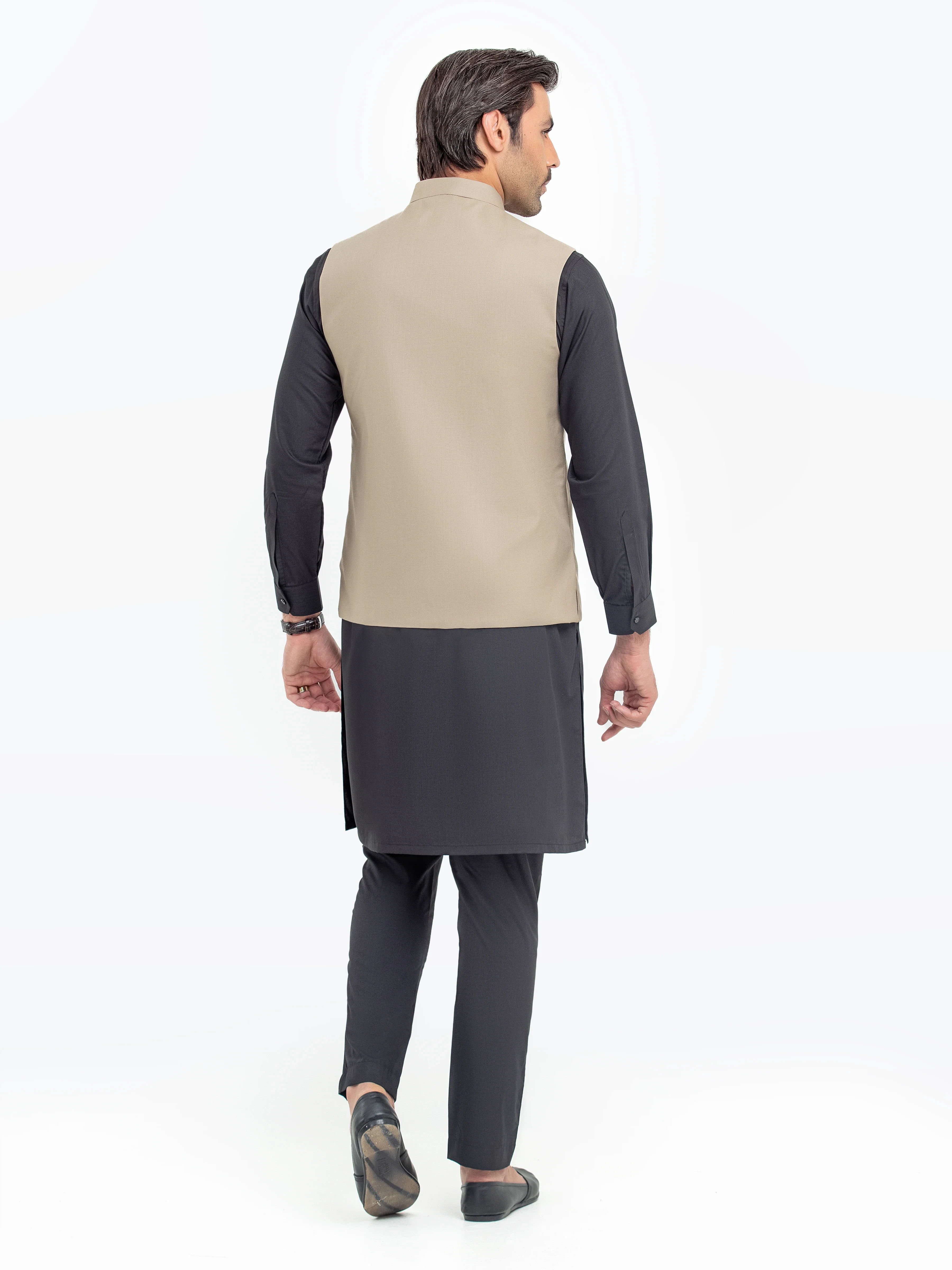 Men's Beige Waist Coat - EMTWCP5-35945 - Image 5