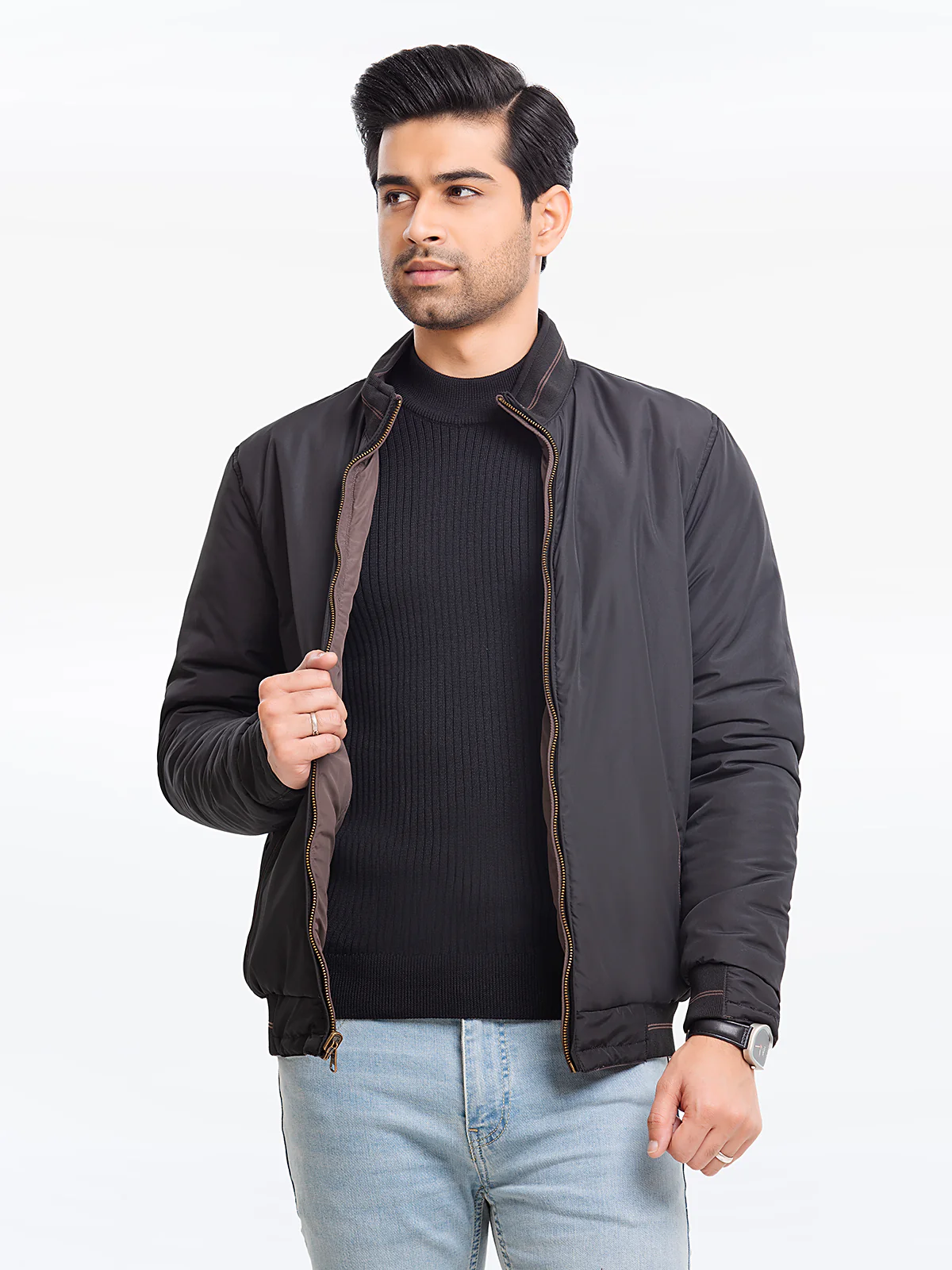 Men's Black & Brown Reversible Jacket - EMTJP23-002 - Image 2
