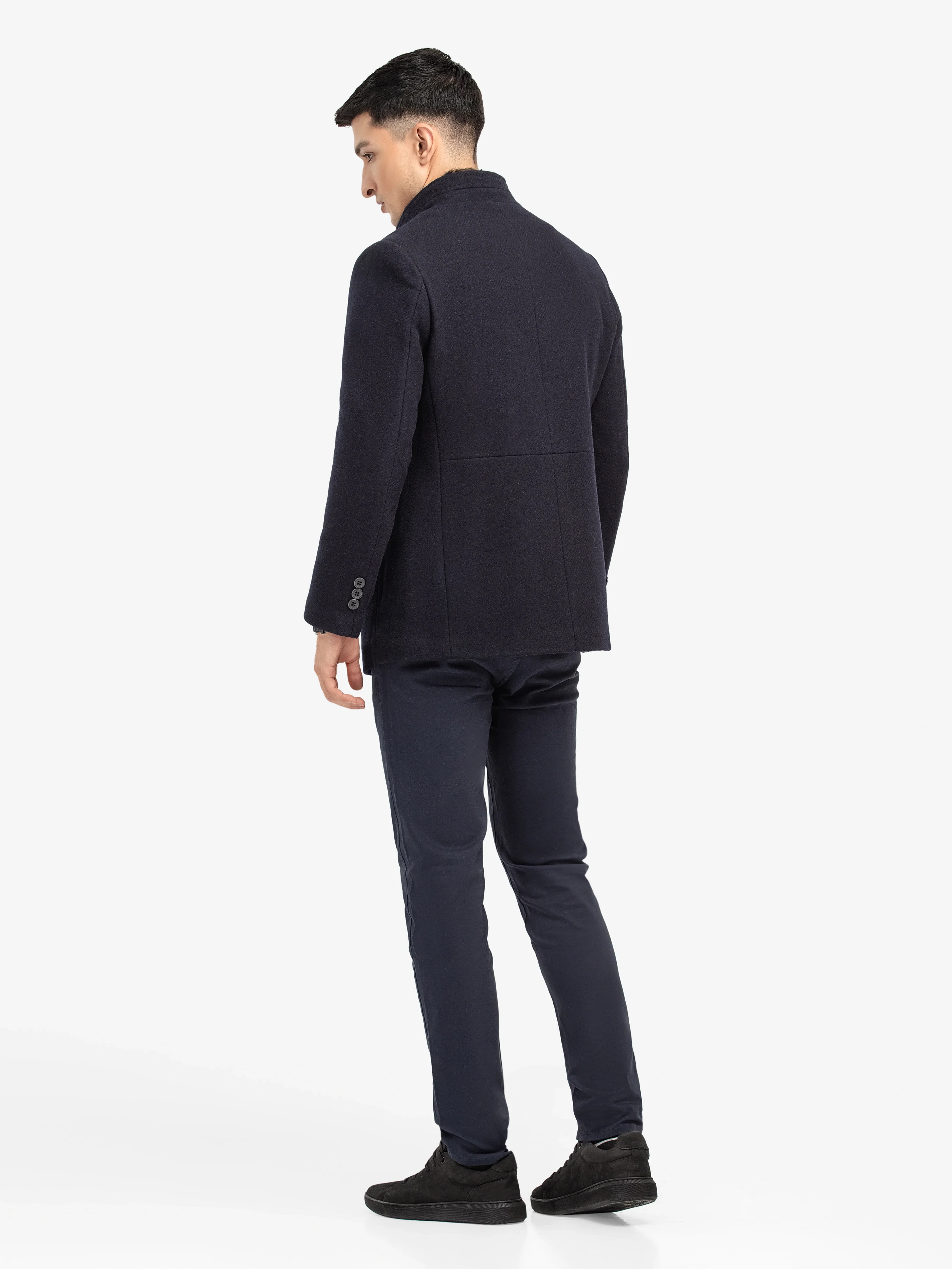 Men's Black Long Coat - EMTC24-004 - Image 5