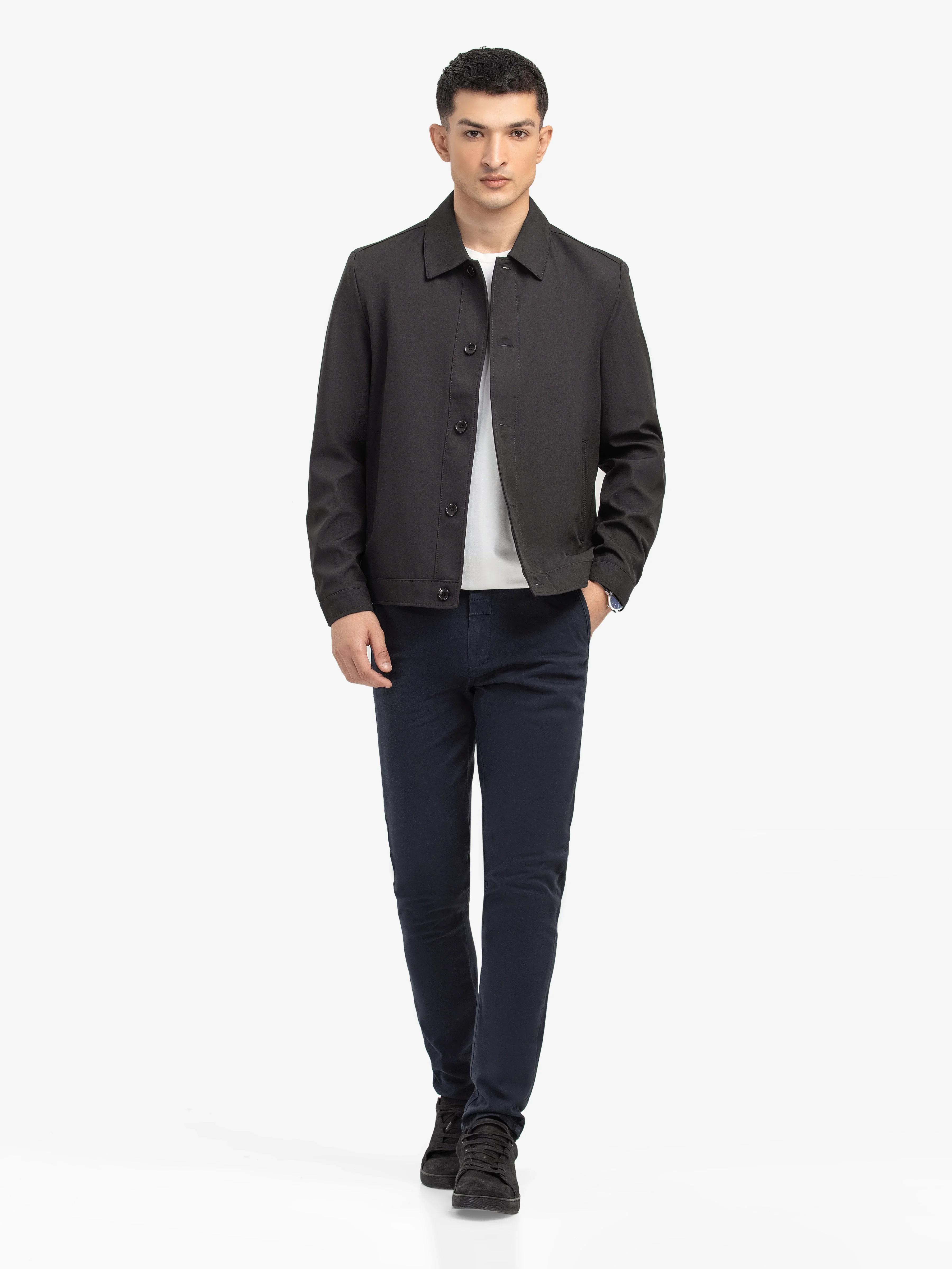 Men's Black Coat - EMTC24-006 - Image 2