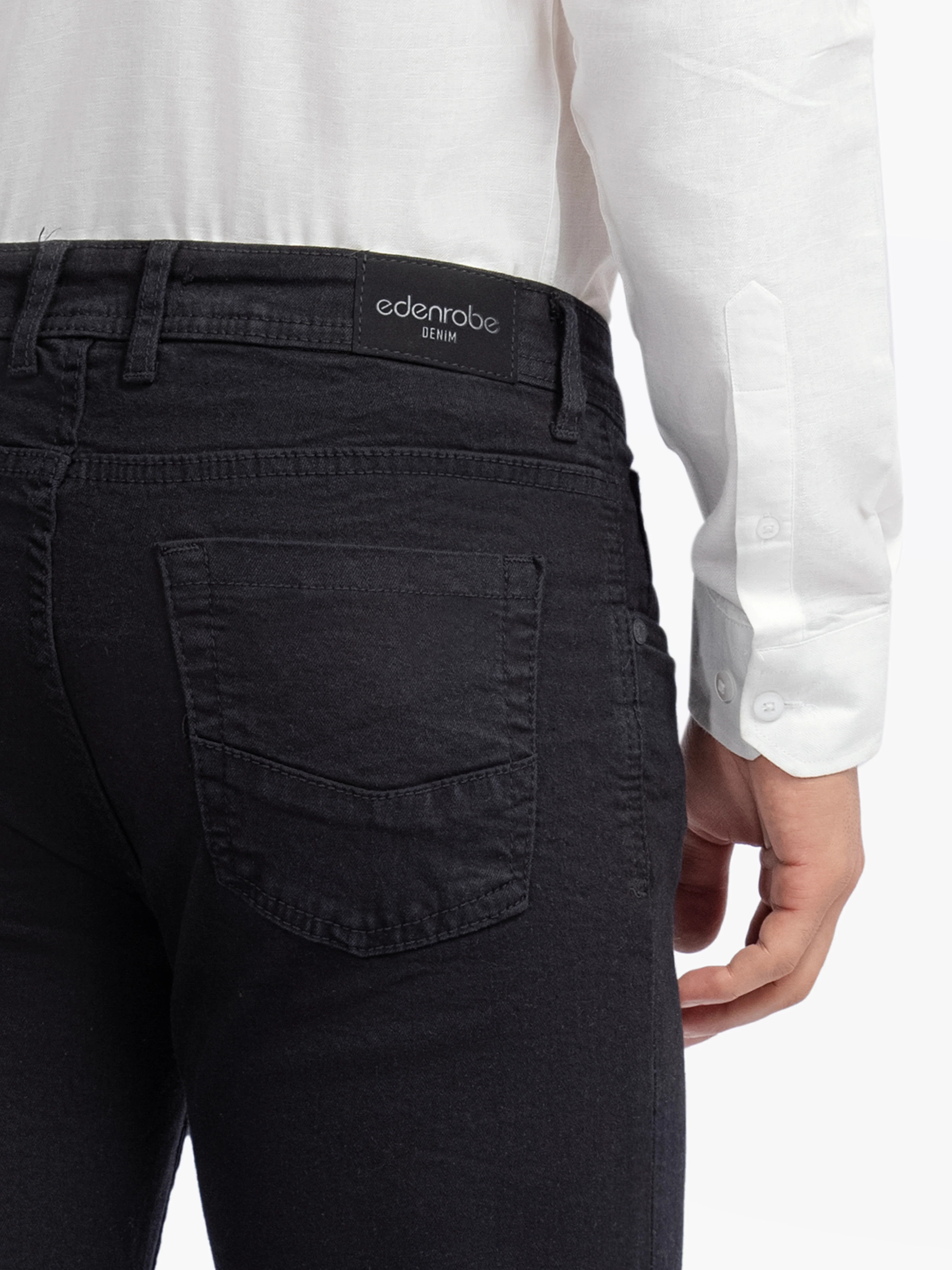 Men's Black Denim Pant - EMBPD24-012 - Image 3
