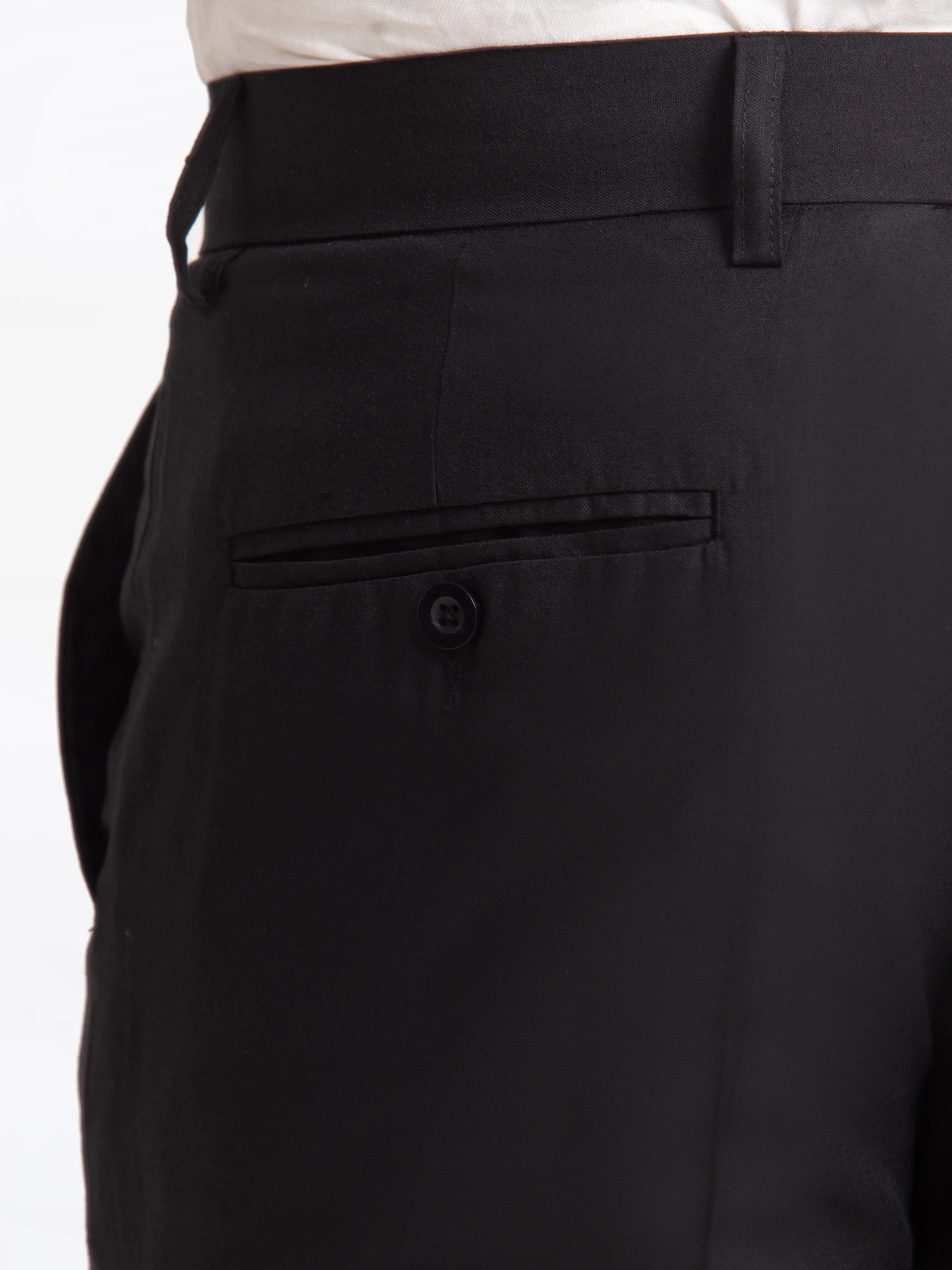 Men's Black Formal Pant - EMBPF24-15271 - Image 4