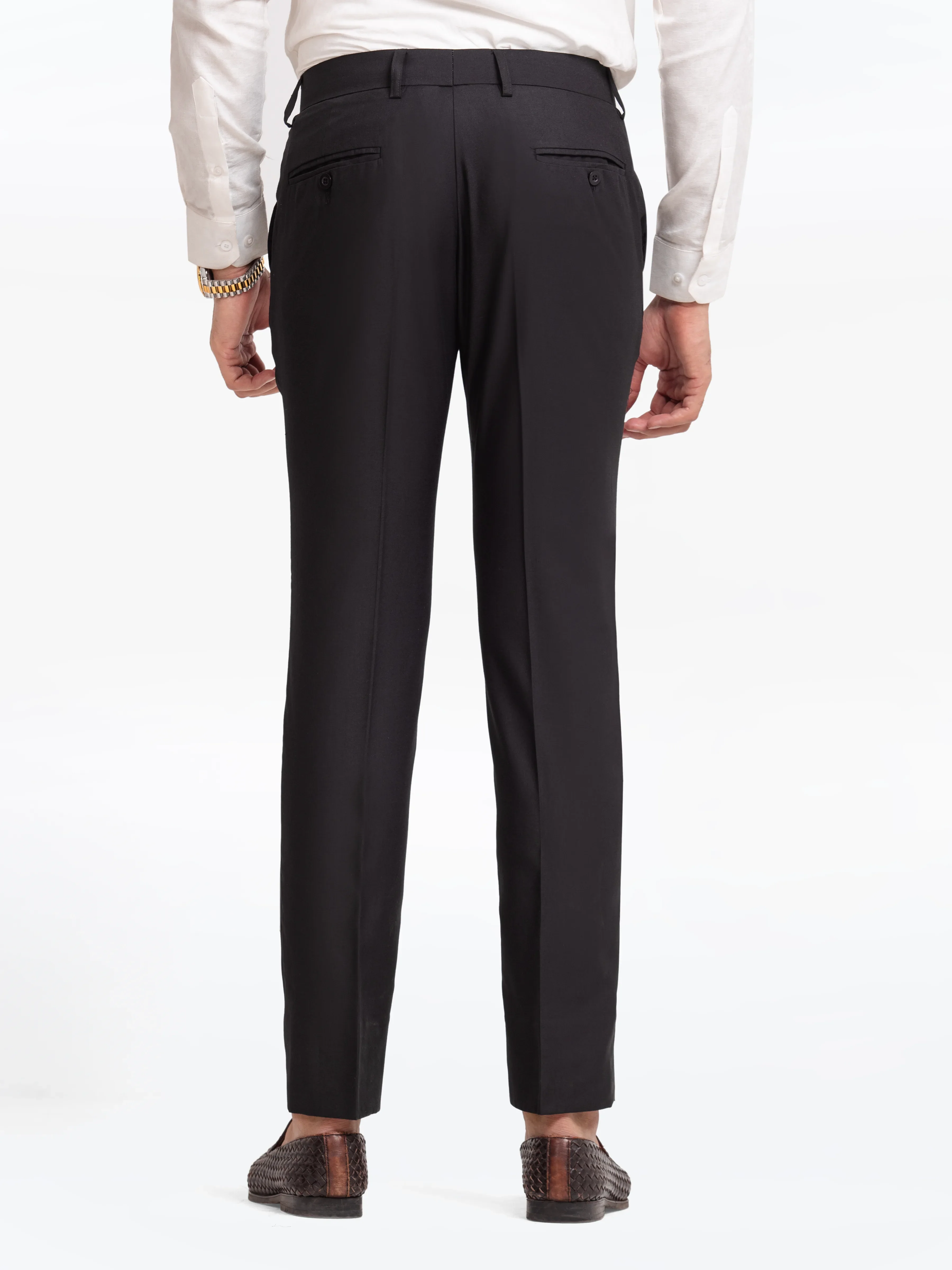 Men's Black Formal Pant - EMBPF24-15271 - Image 5