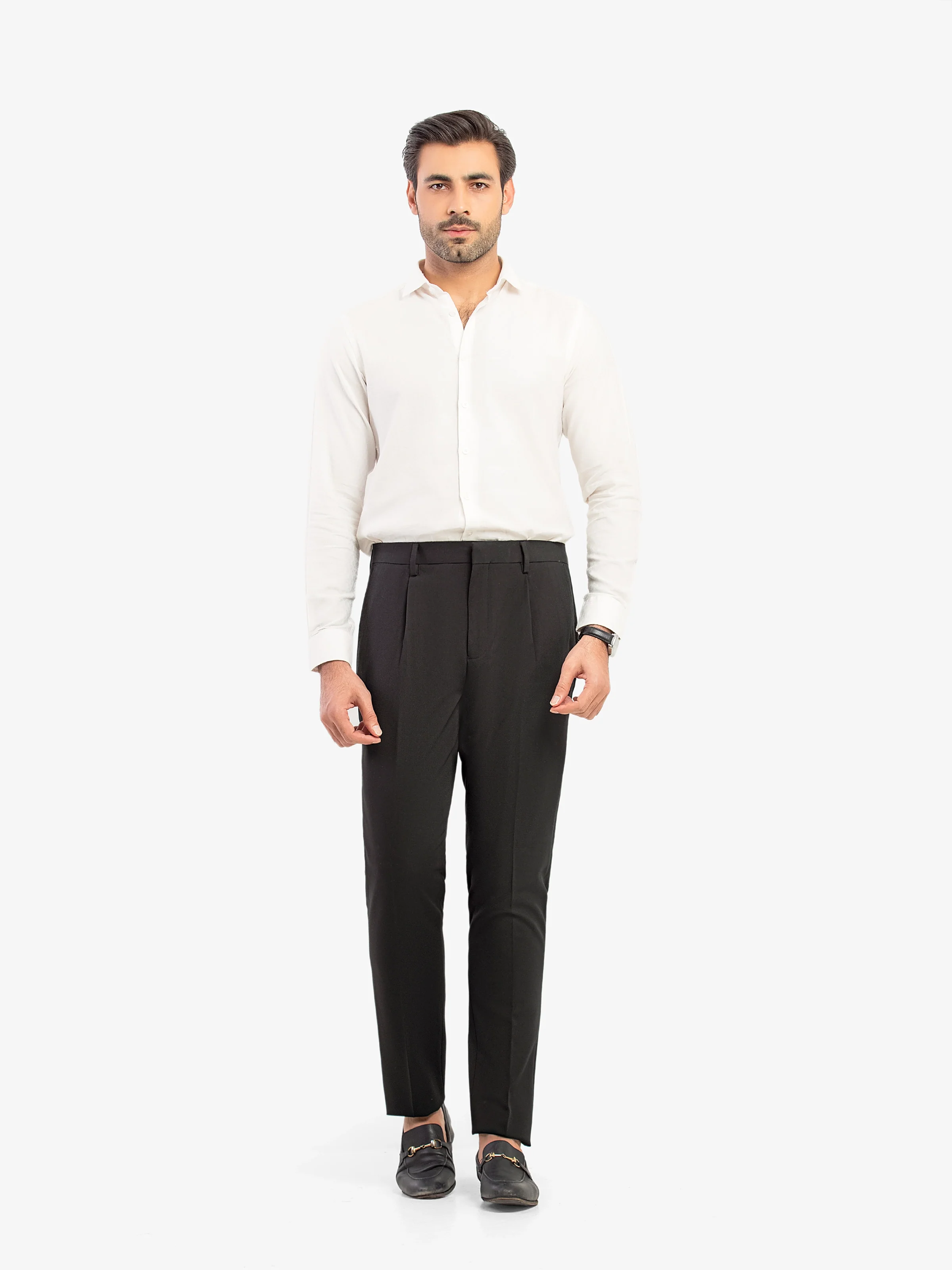 Men's Black Formal Pant - EMBPF5-15281 - Image 3
