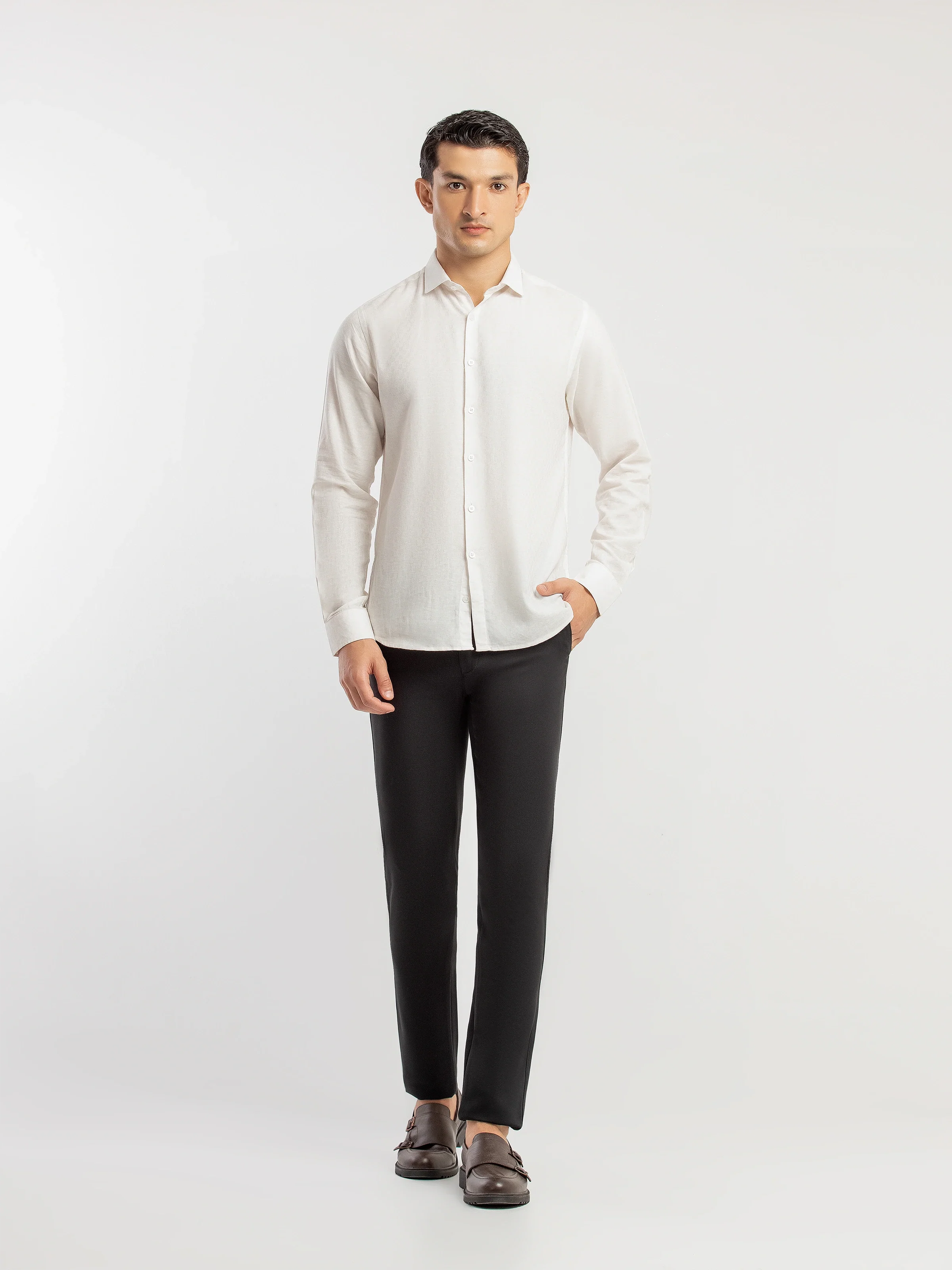 Men's Black Formal Pant - EMBPF6-15303 - Image 2
