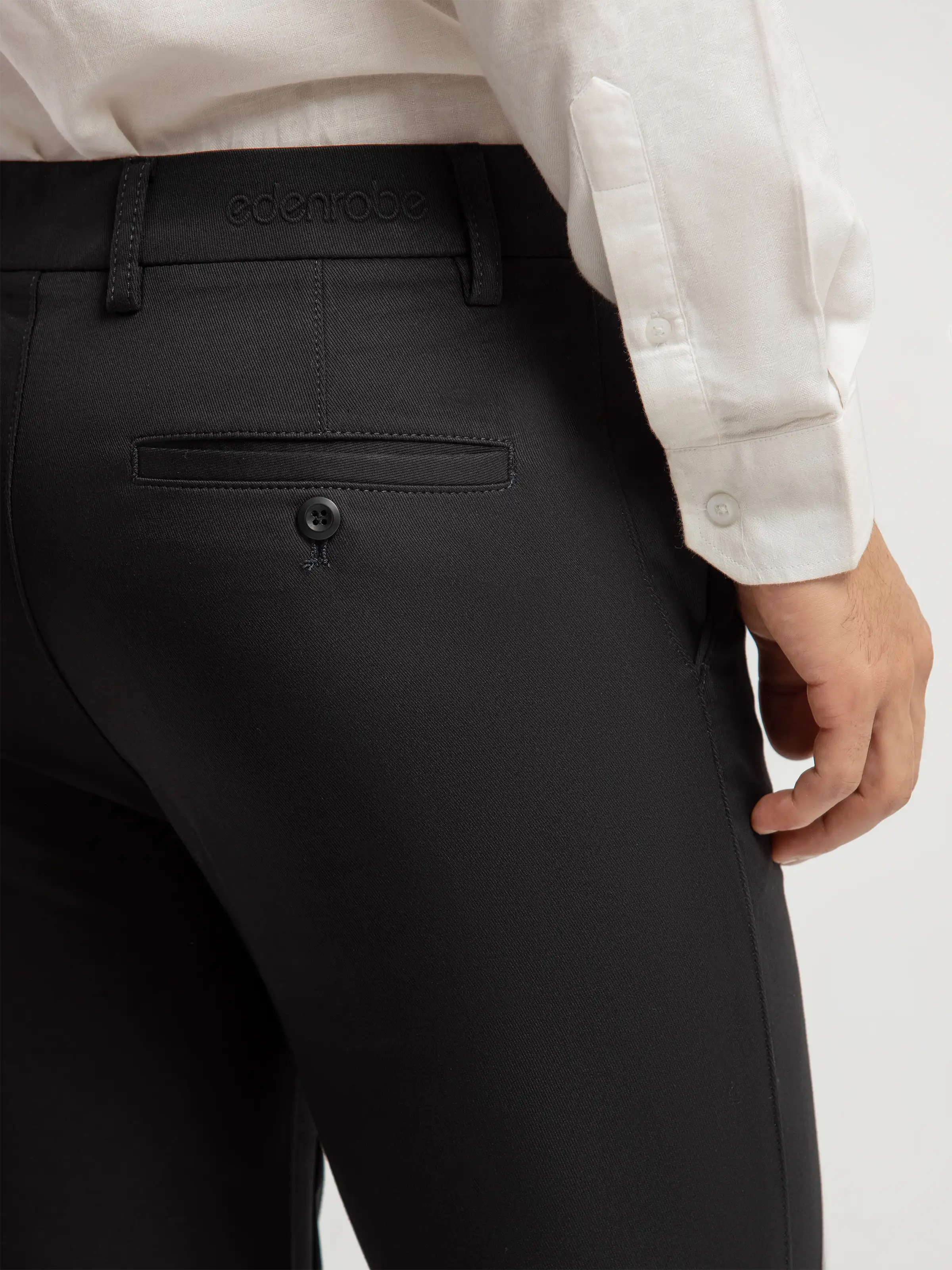 Men's Black Formal Pant - EMBPF6-15303 - Image 3