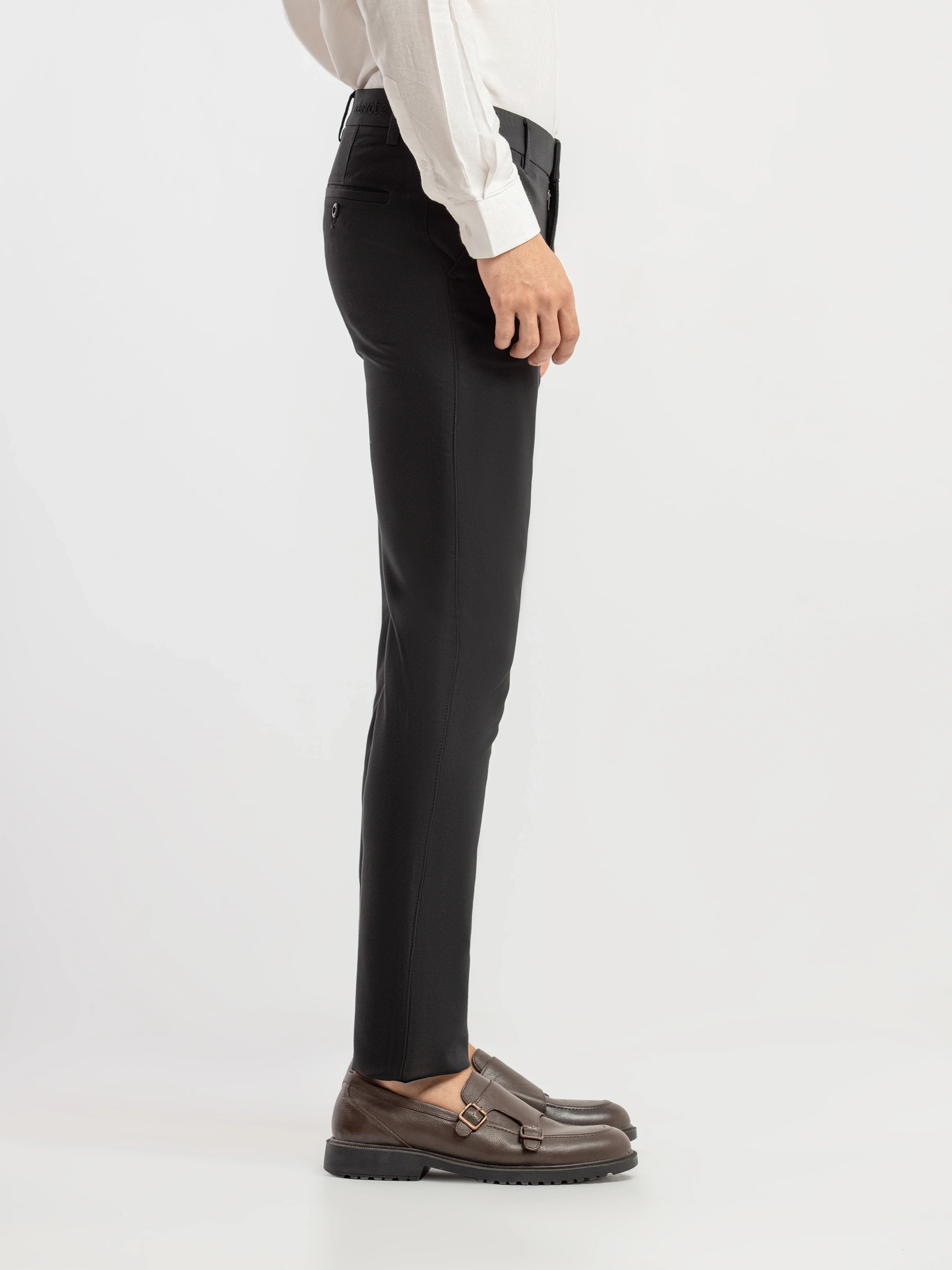 Men's Black Formal Pant - EMBPF6-15303 - Image 5