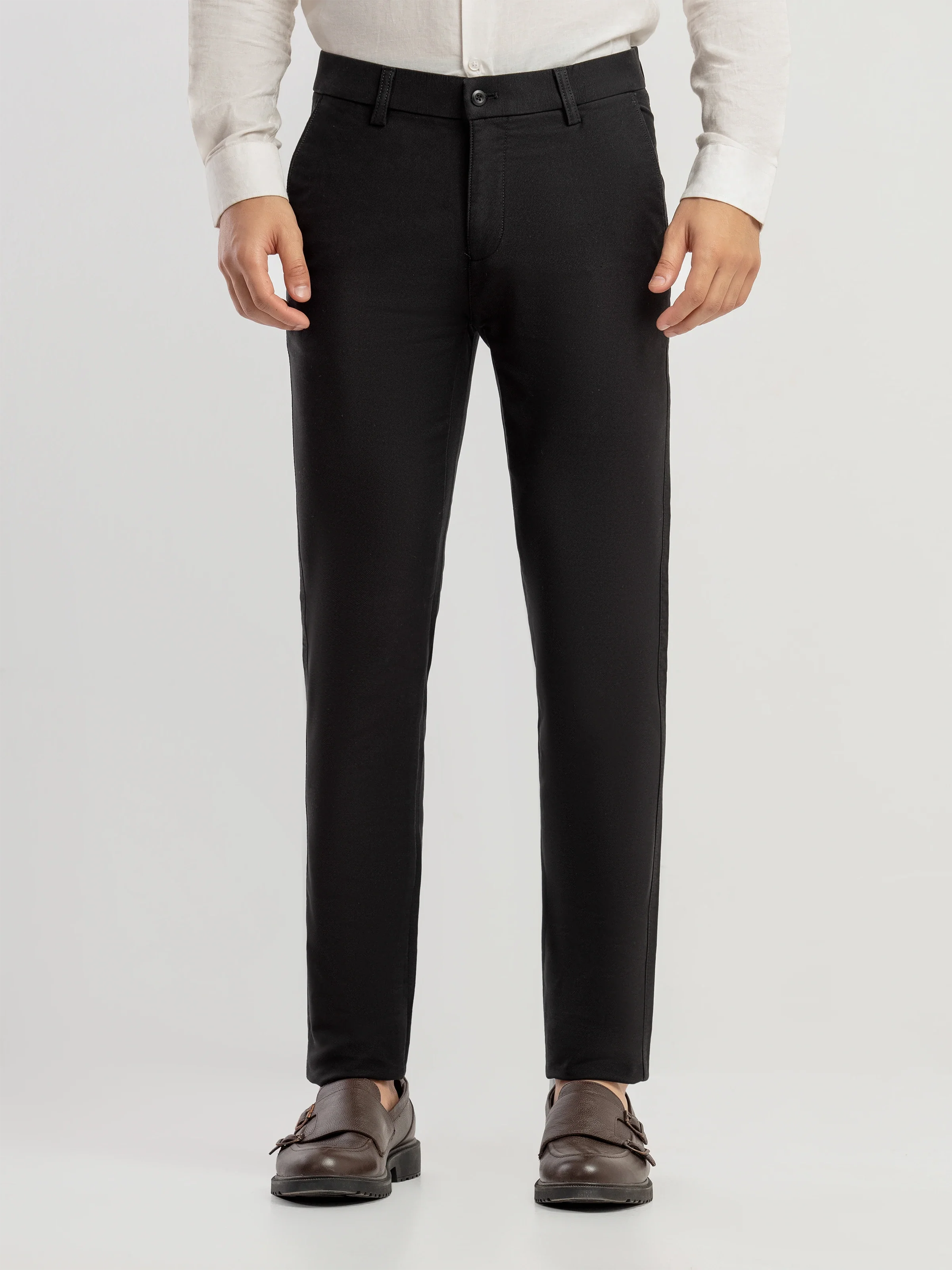 Men's Black Formal Pant - EMBPF6-15304