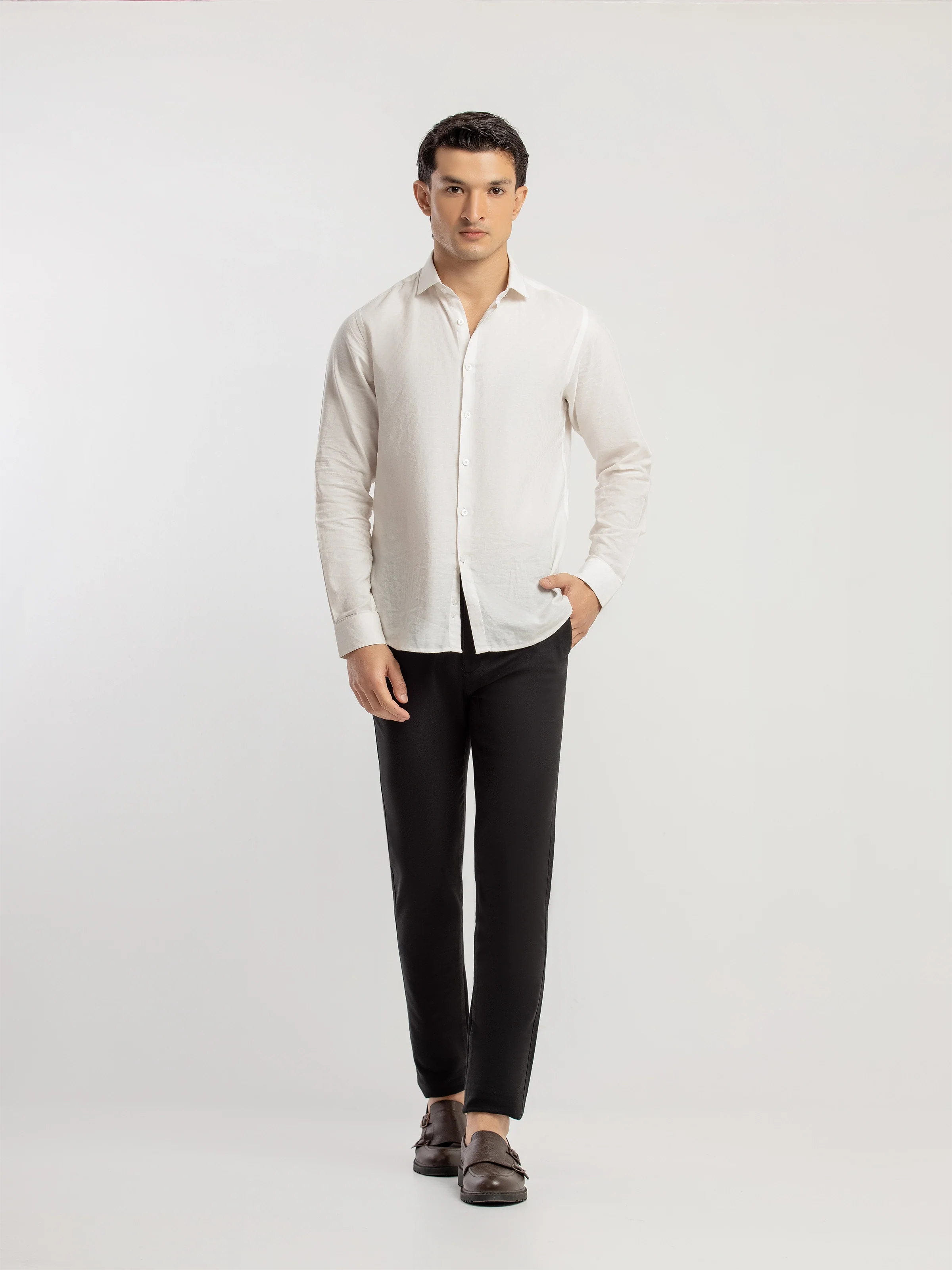 Men's Black Formal Pant - EMBPF6-15304 - Image 2