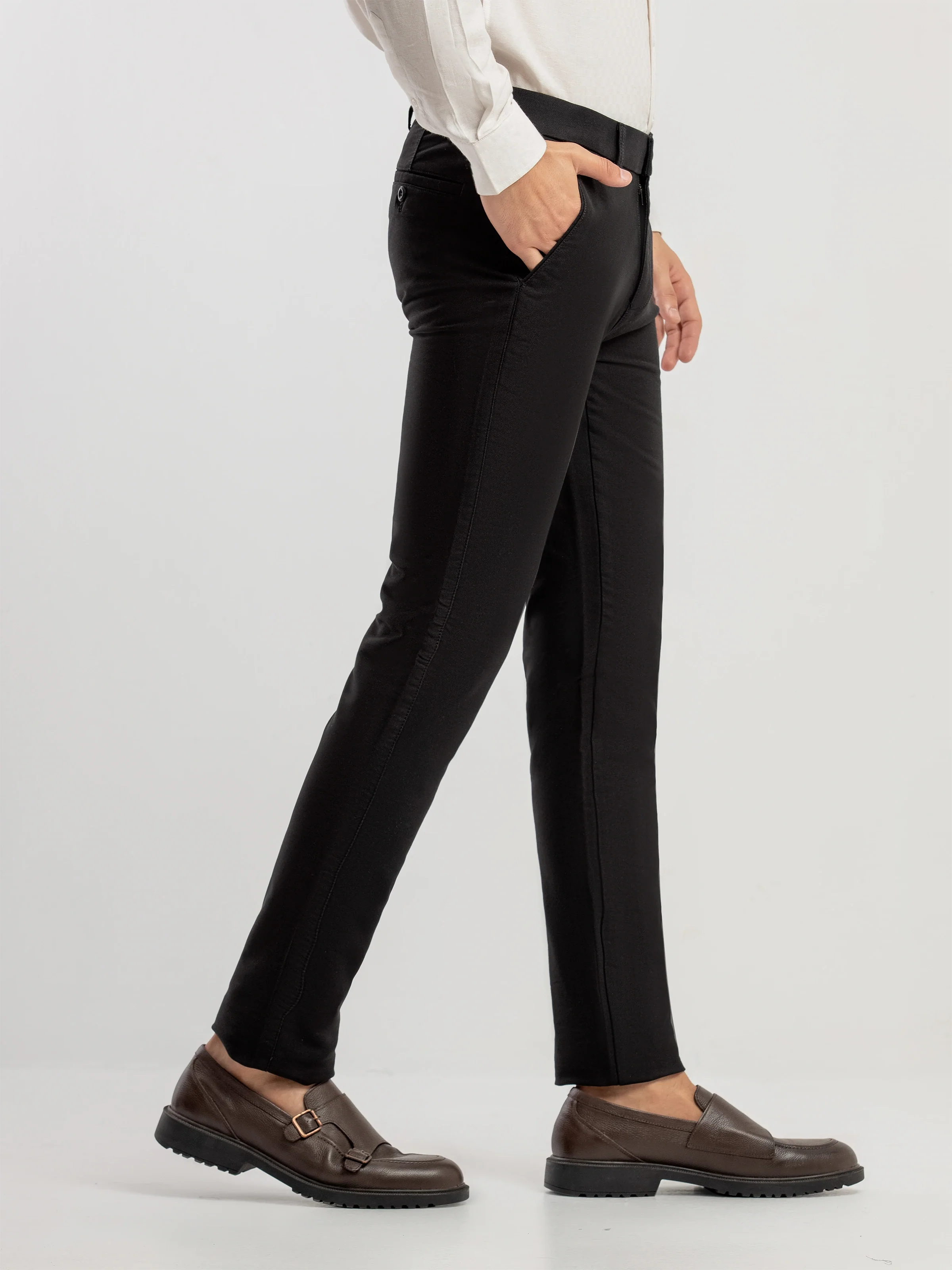 Men's Black Formal Pant - EMBPF6-15304 - Image 4