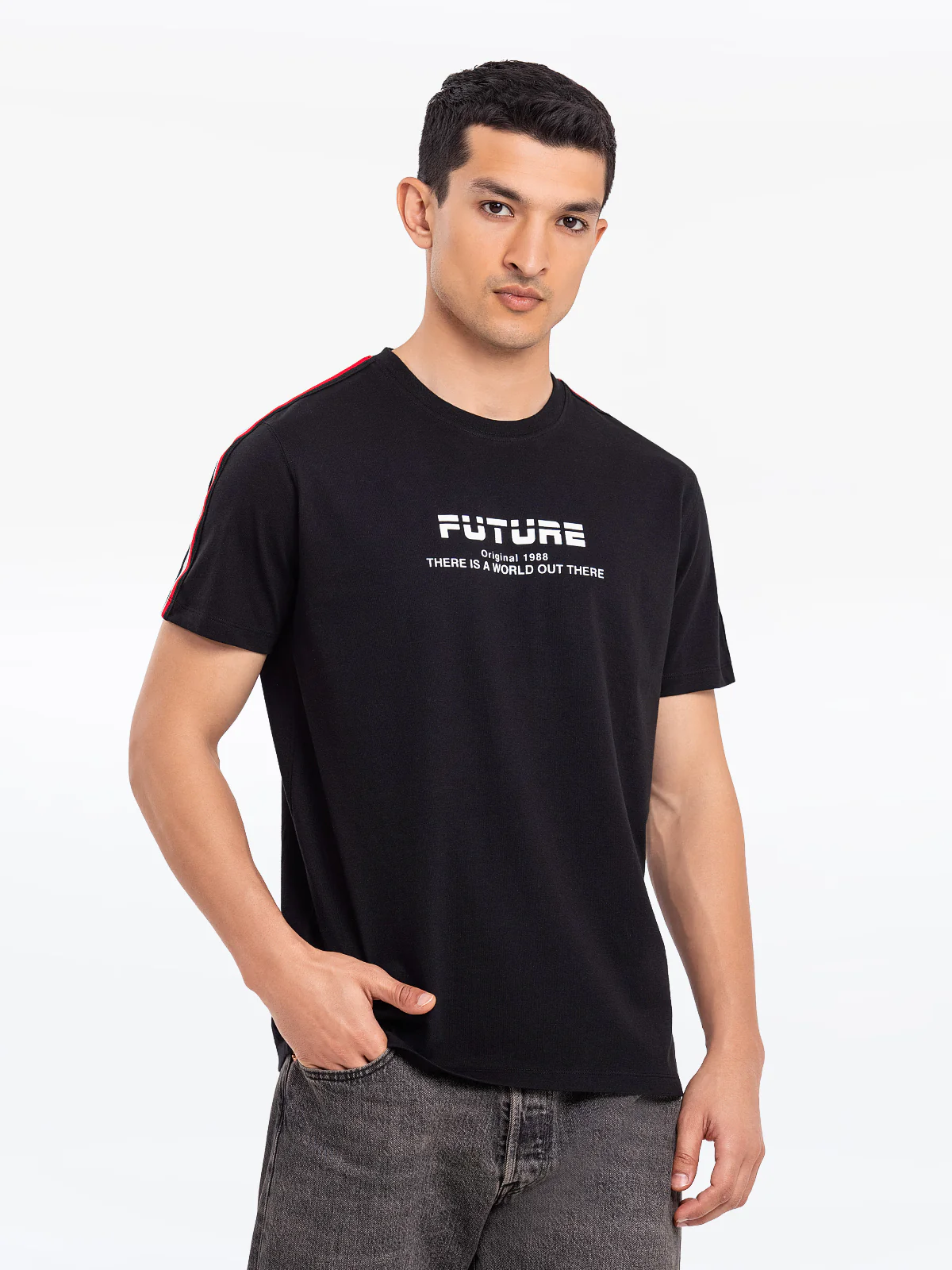 Men's Black Graphic Tee - EMTGT24-023 - Image 2