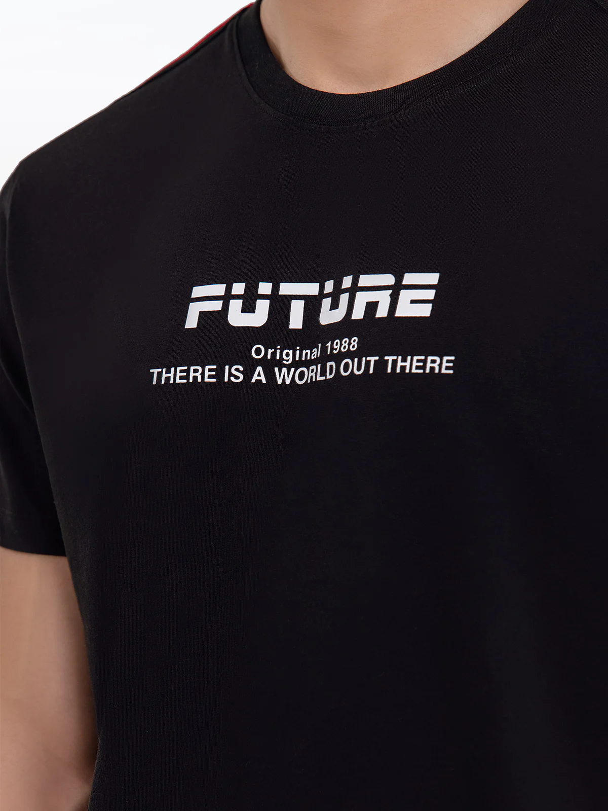Men's Black Graphic Tee - EMTGT24-023 - Image 3