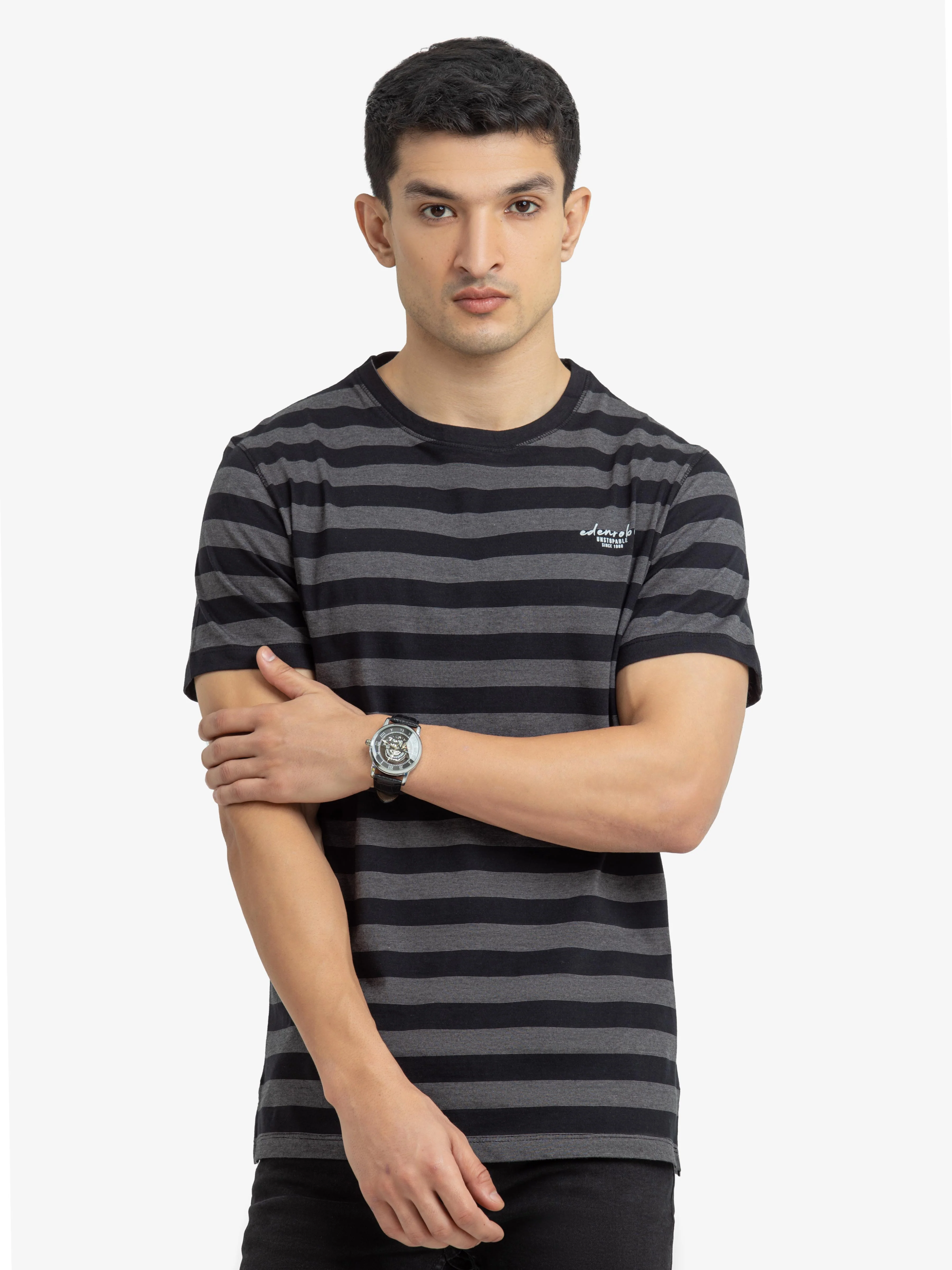 Men's Black & Grey Graphic Tee - EMTGT24-029 - Image 2