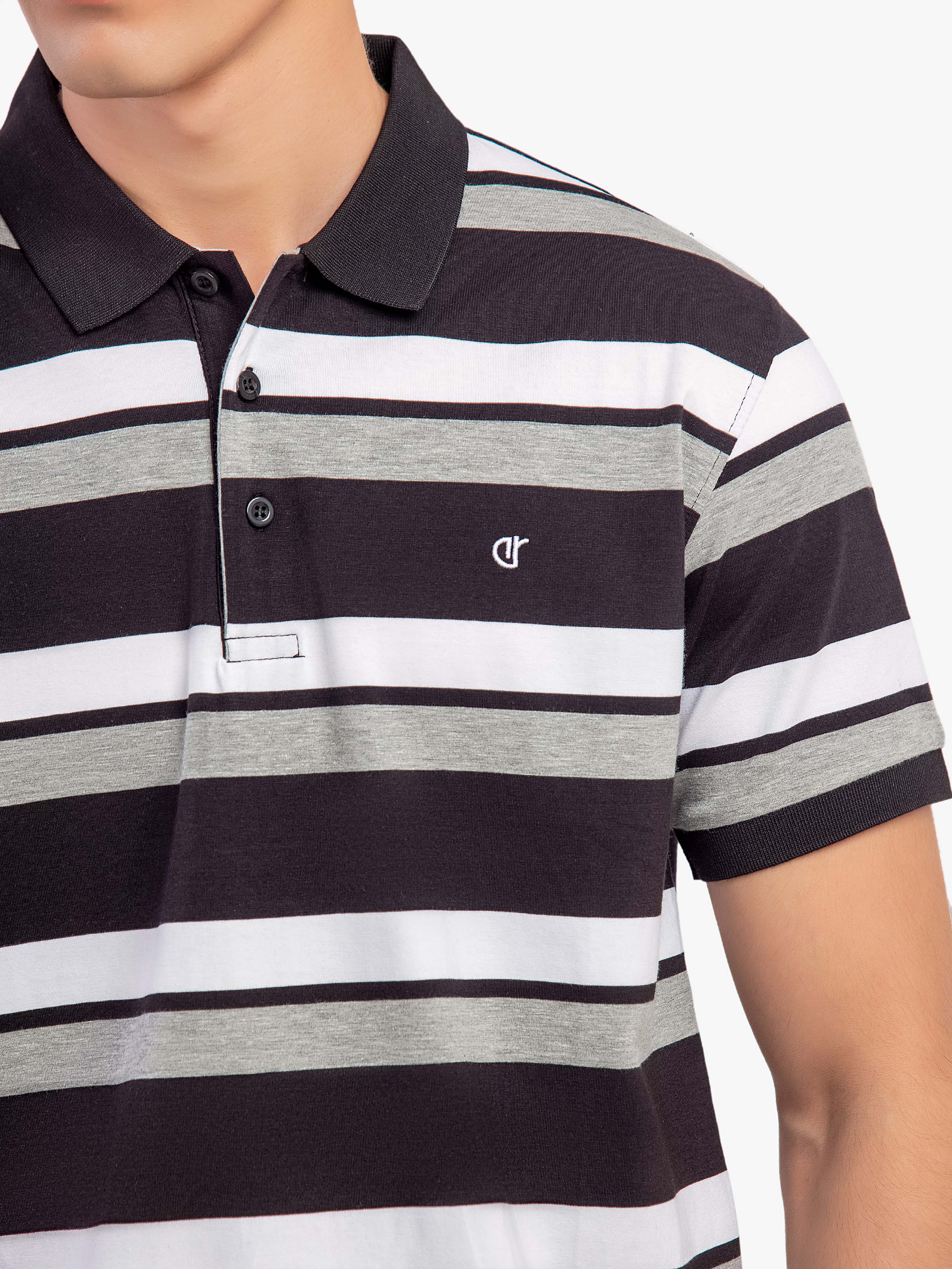 Men's Black & Grey Polo Shirt - EMTPS5-104 - Image 3