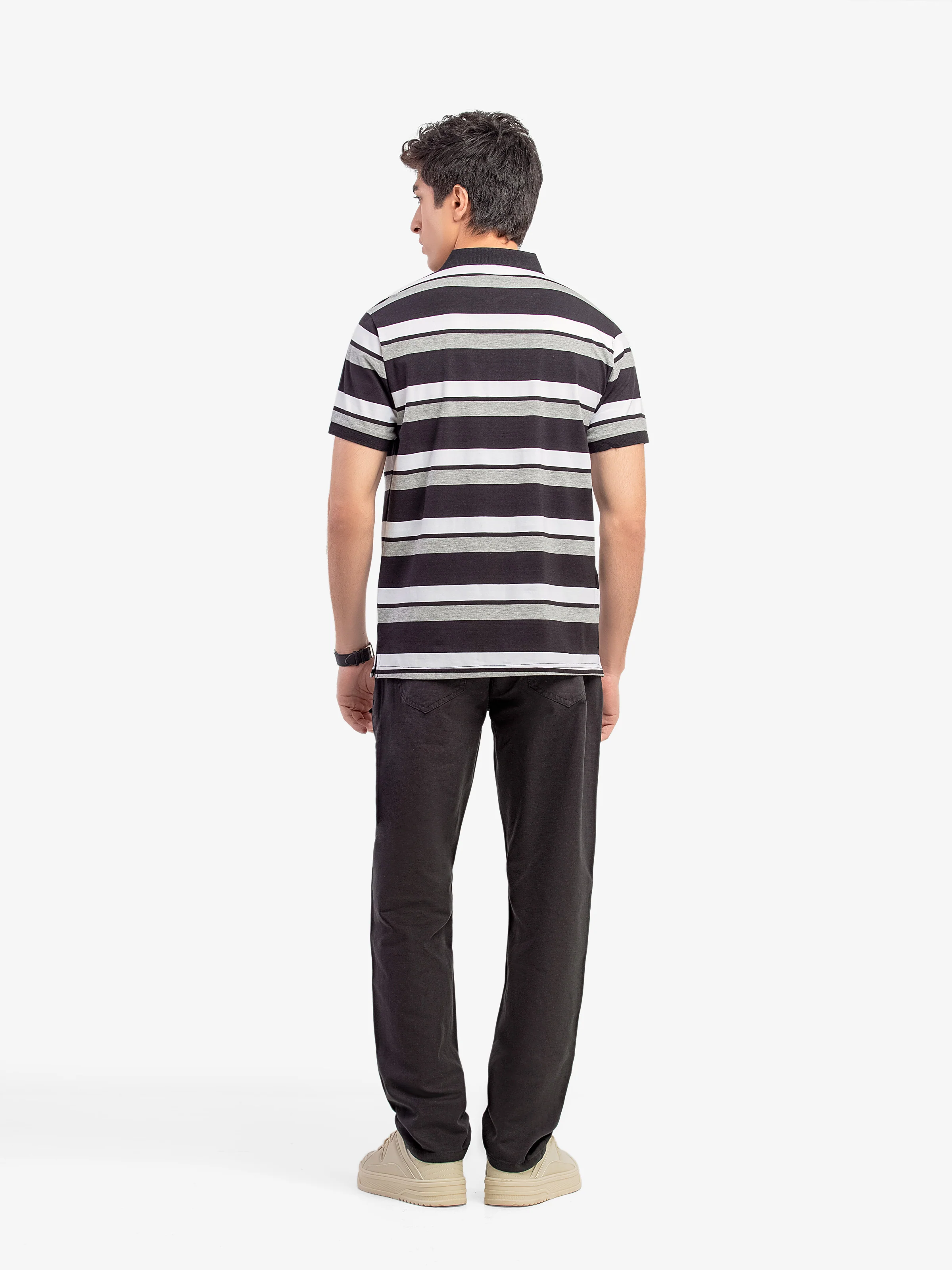 Men's Black & Grey Polo Shirt - EMTPS5-104 - Image 4