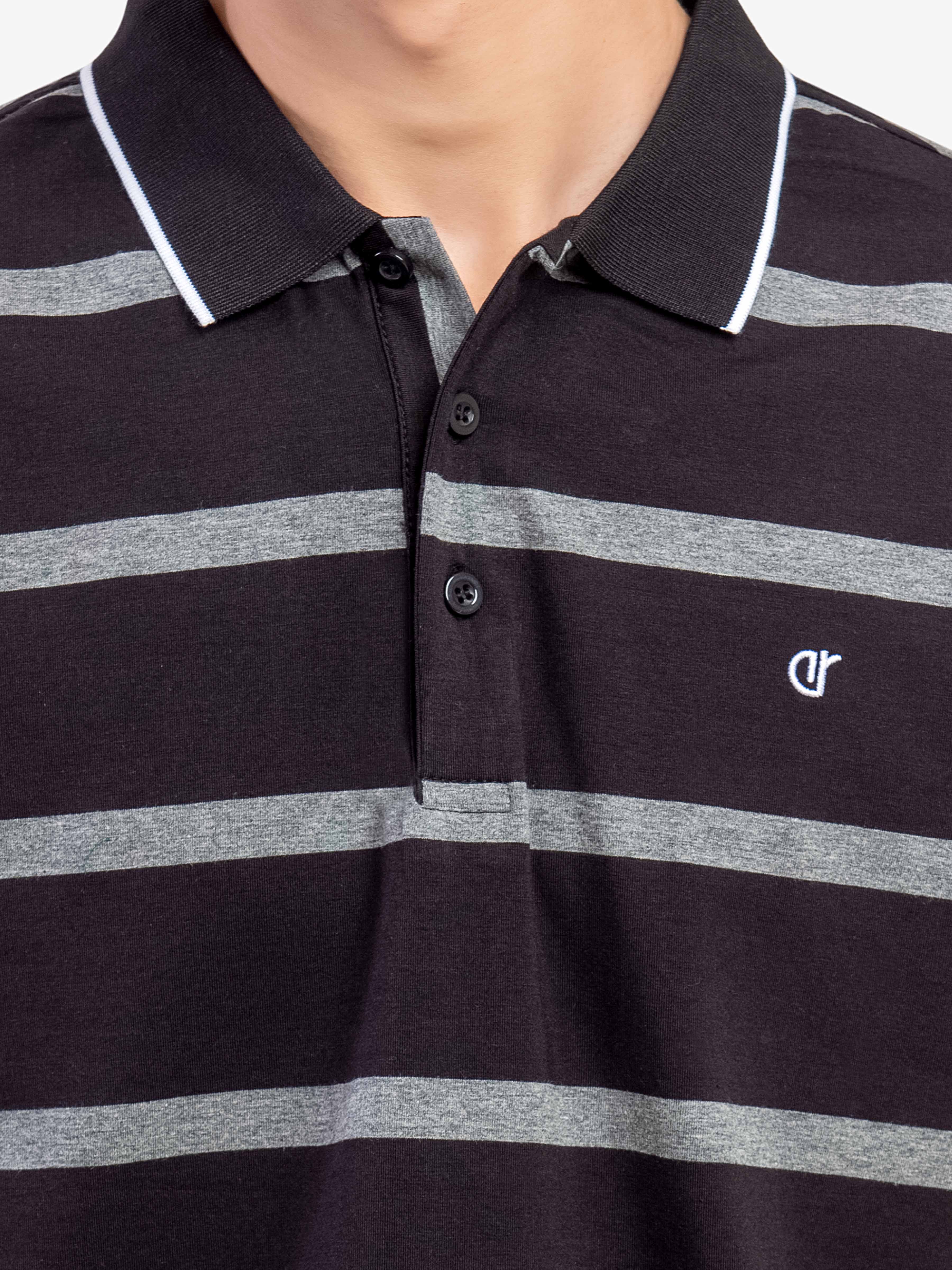 Men's Black & Grey Polo Shirt - EMTPS5-112 - Image 2