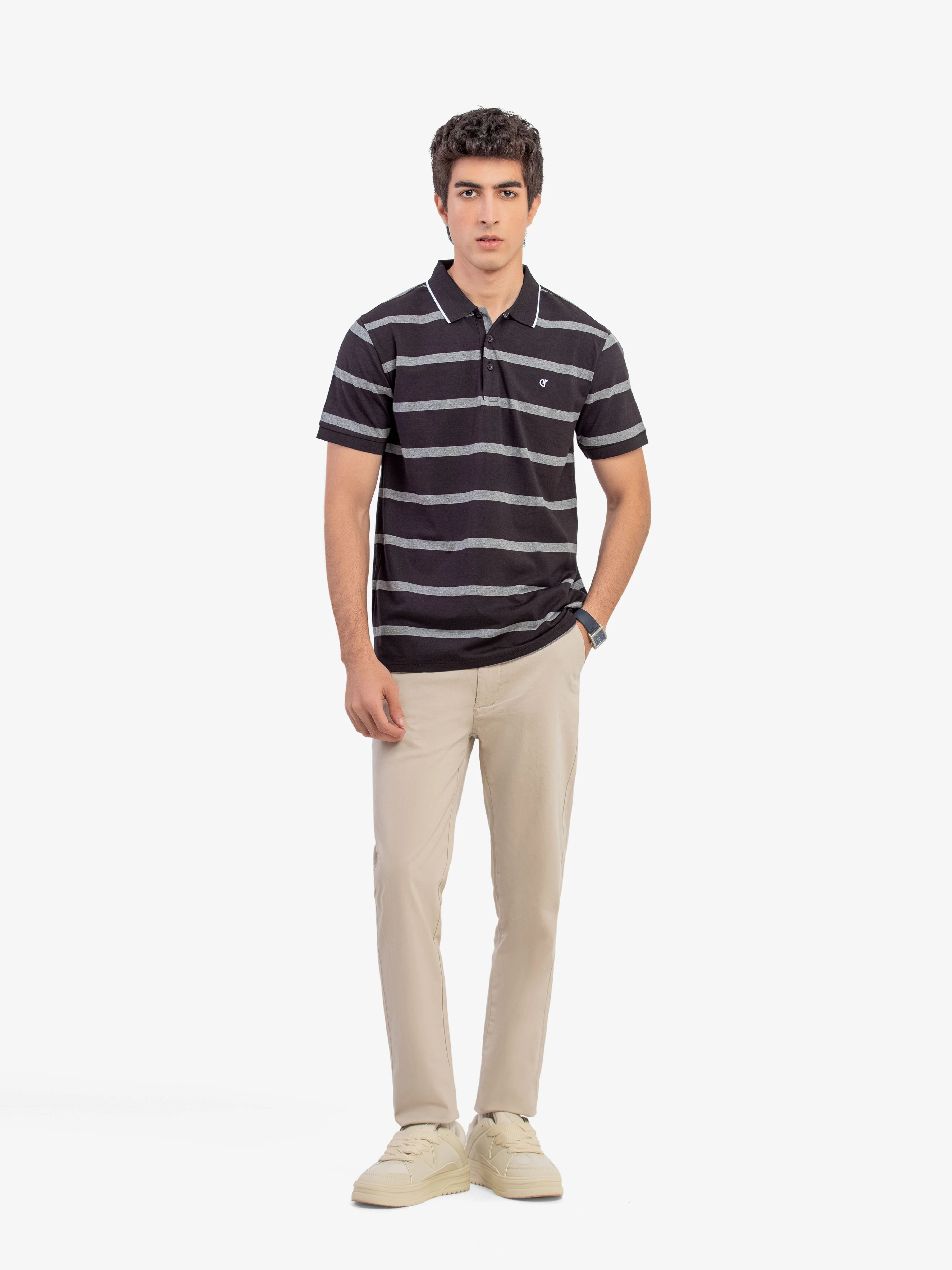 Men's Black & Grey Polo Shirt - EMTPS5-112 - Image 3