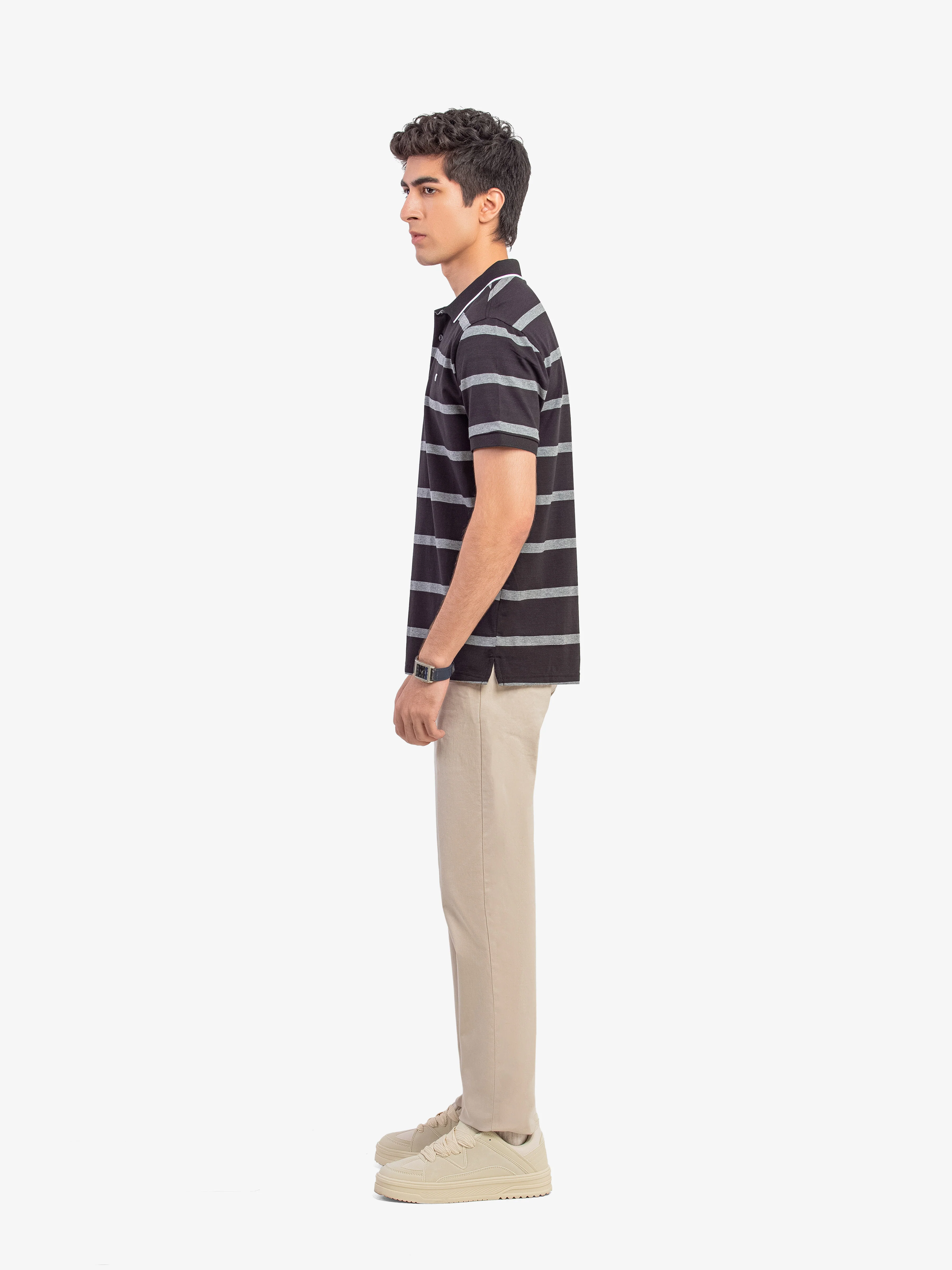 Men's Black & Grey Polo Shirt - EMTPS5-112 - Image 4