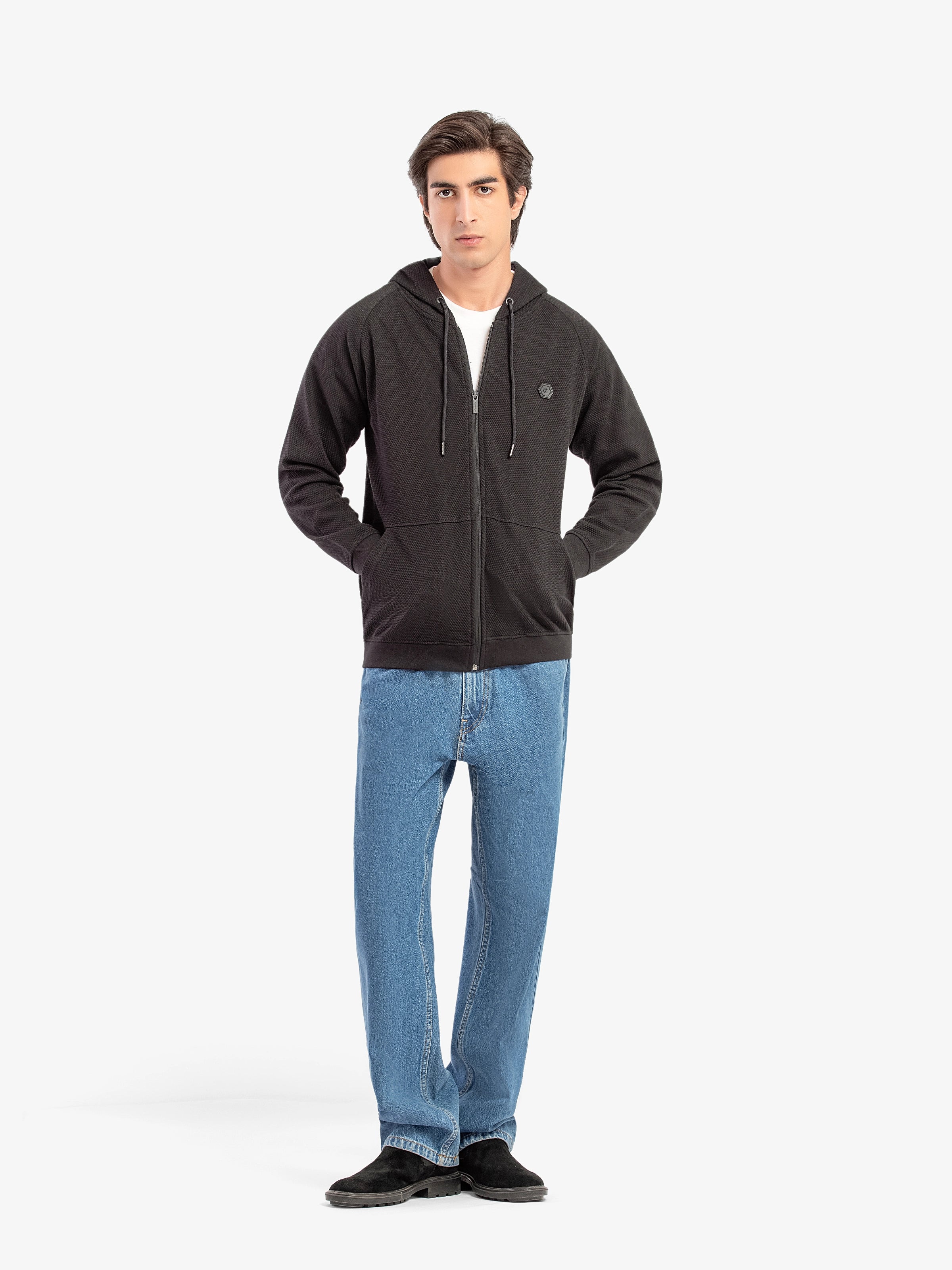 Men's Black Hoodie - EMTH5-008 - Image 2