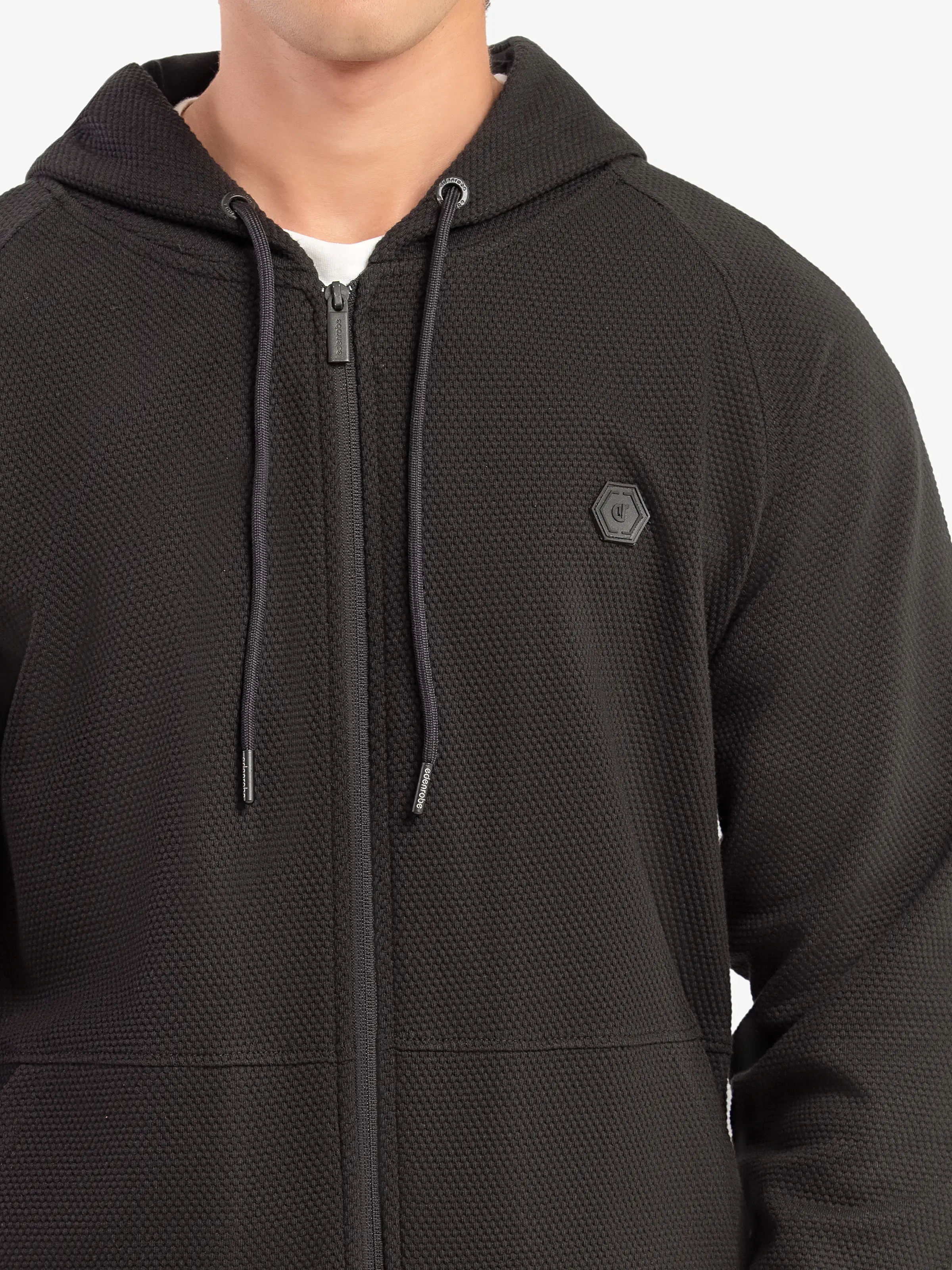 Men's Black Hoodie - EMTH5-008 - Image 3