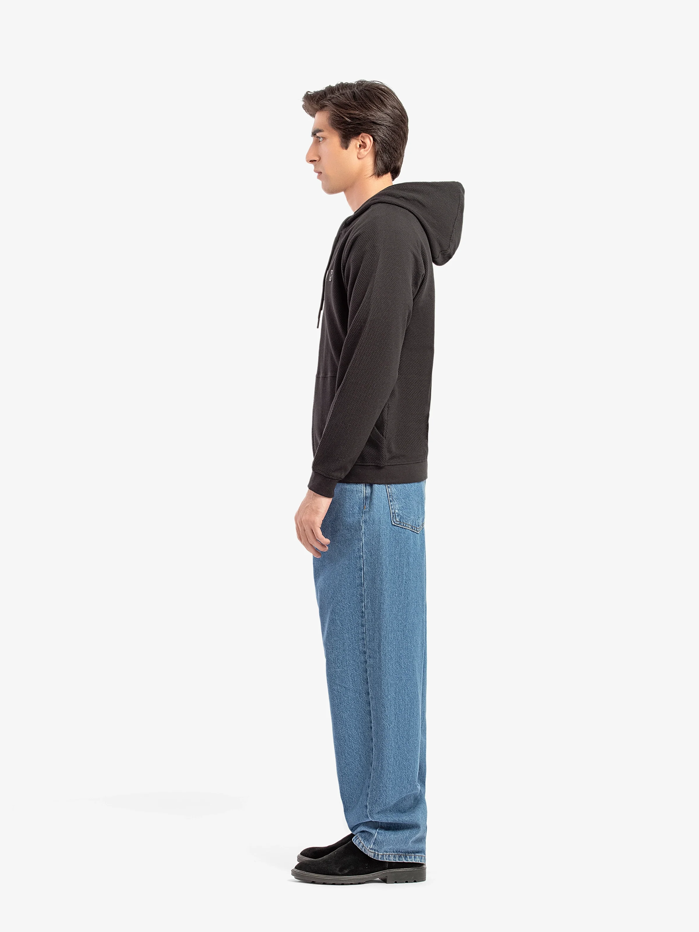 Men's Black Hoodie - EMTH5-008 - Image 4