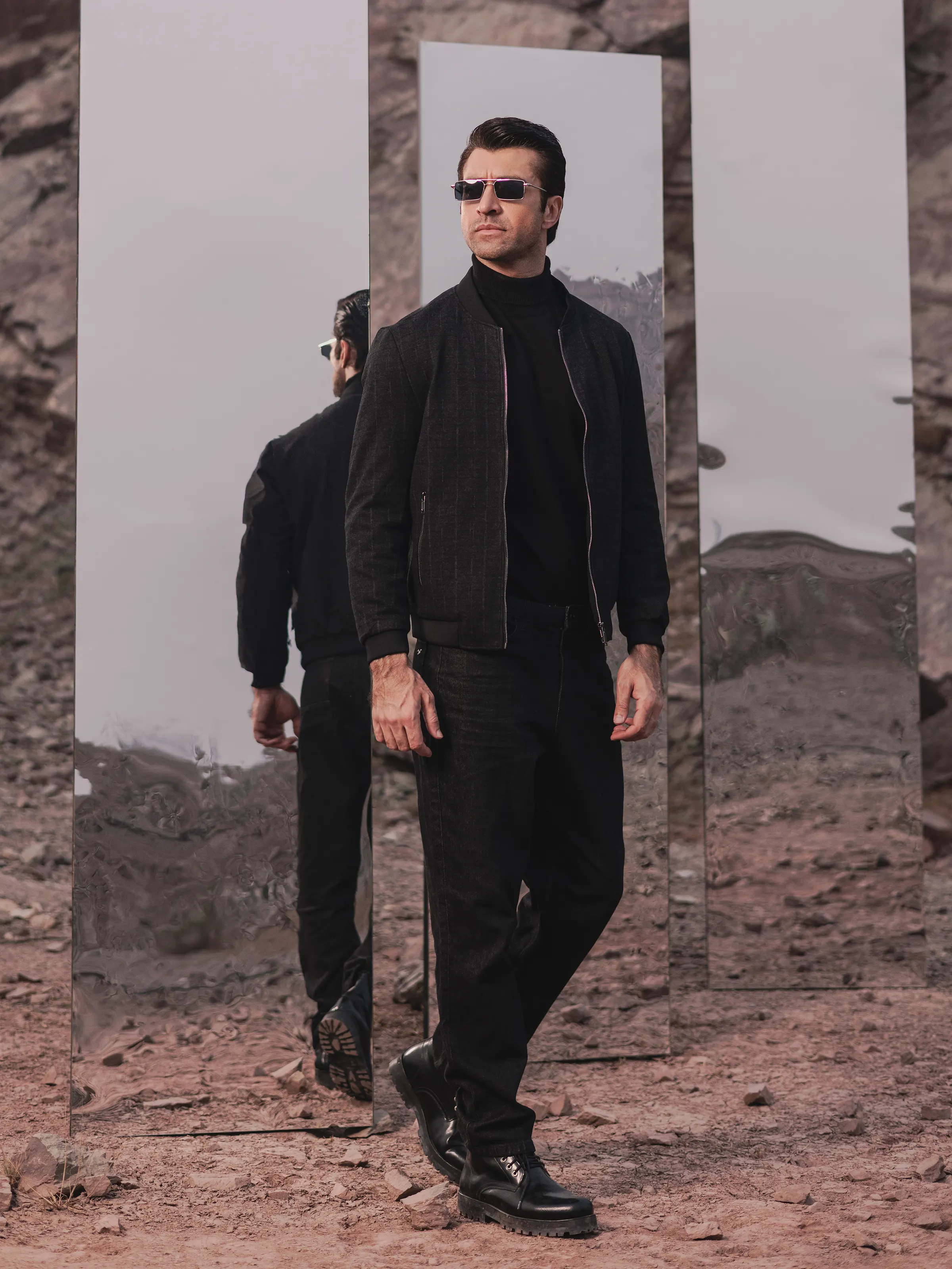 Men's Black Jacket - EMTJ24-022 - Image 3