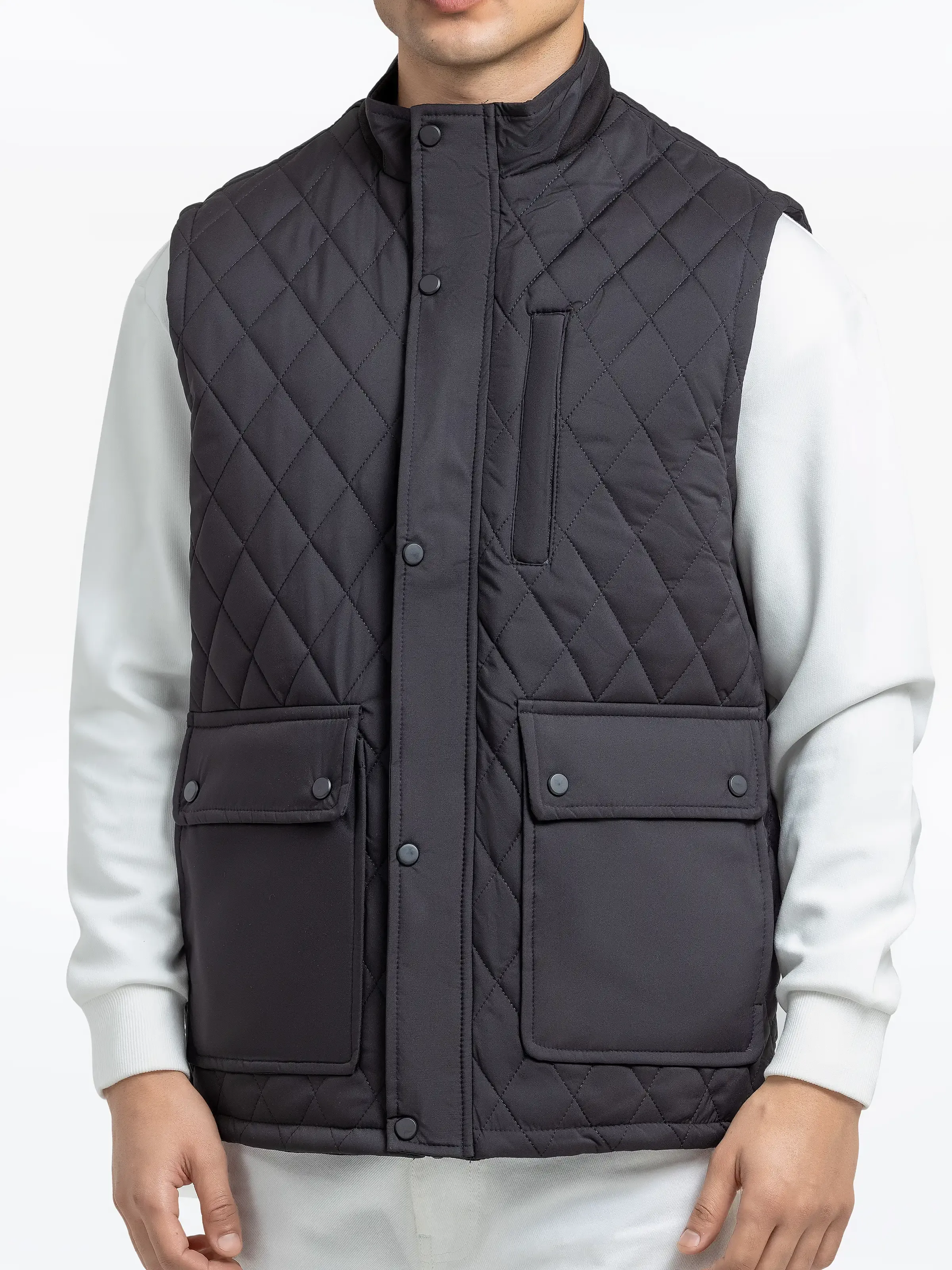 Men's Black Gilet Jacket - EMTJP24-022 - Image 2