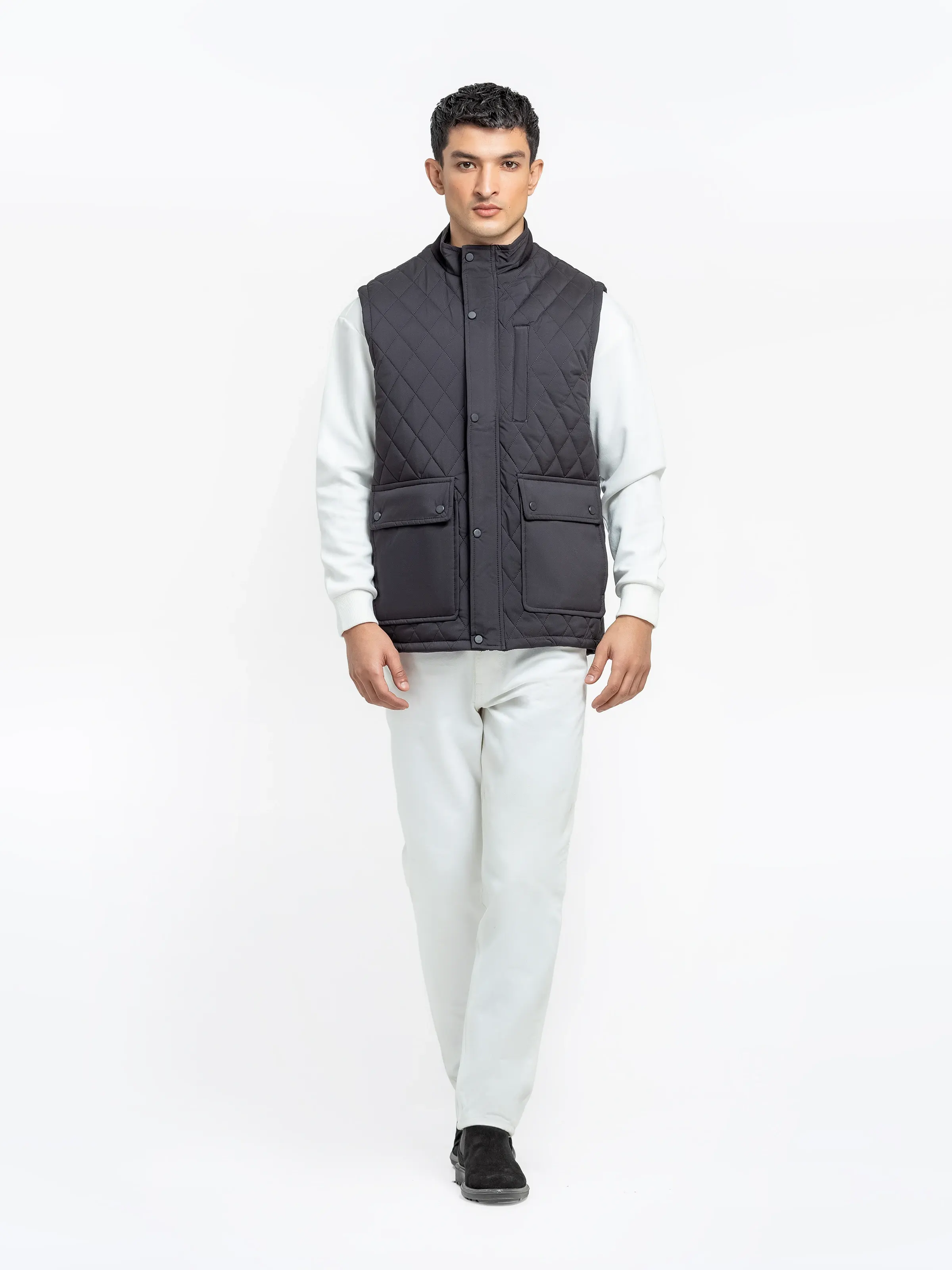 Men's Black Gilet Jacket - EMTJP24-022 - Image 3