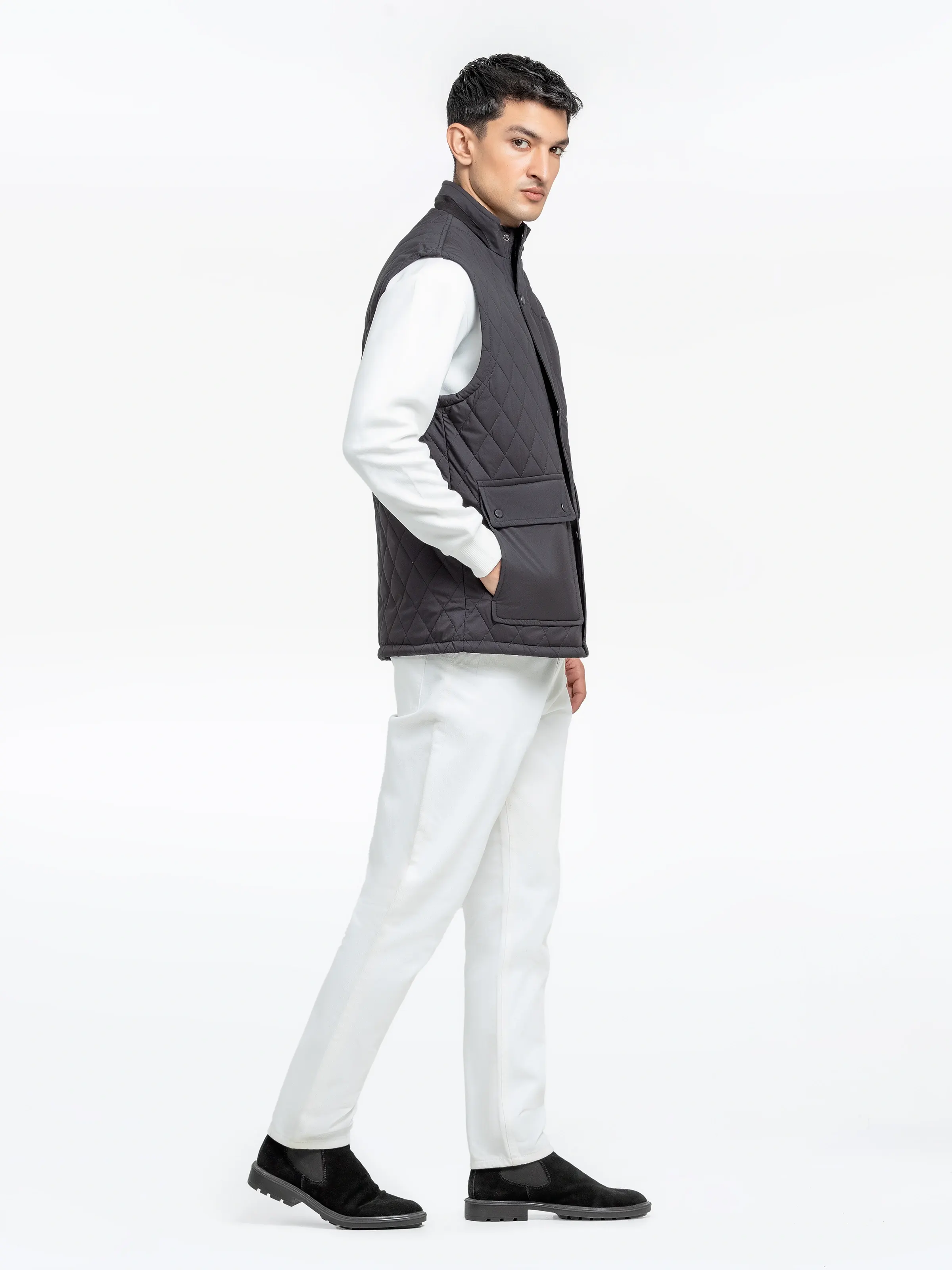 Men's Black Gilet Jacket - EMTJP24-022 - Image 5
