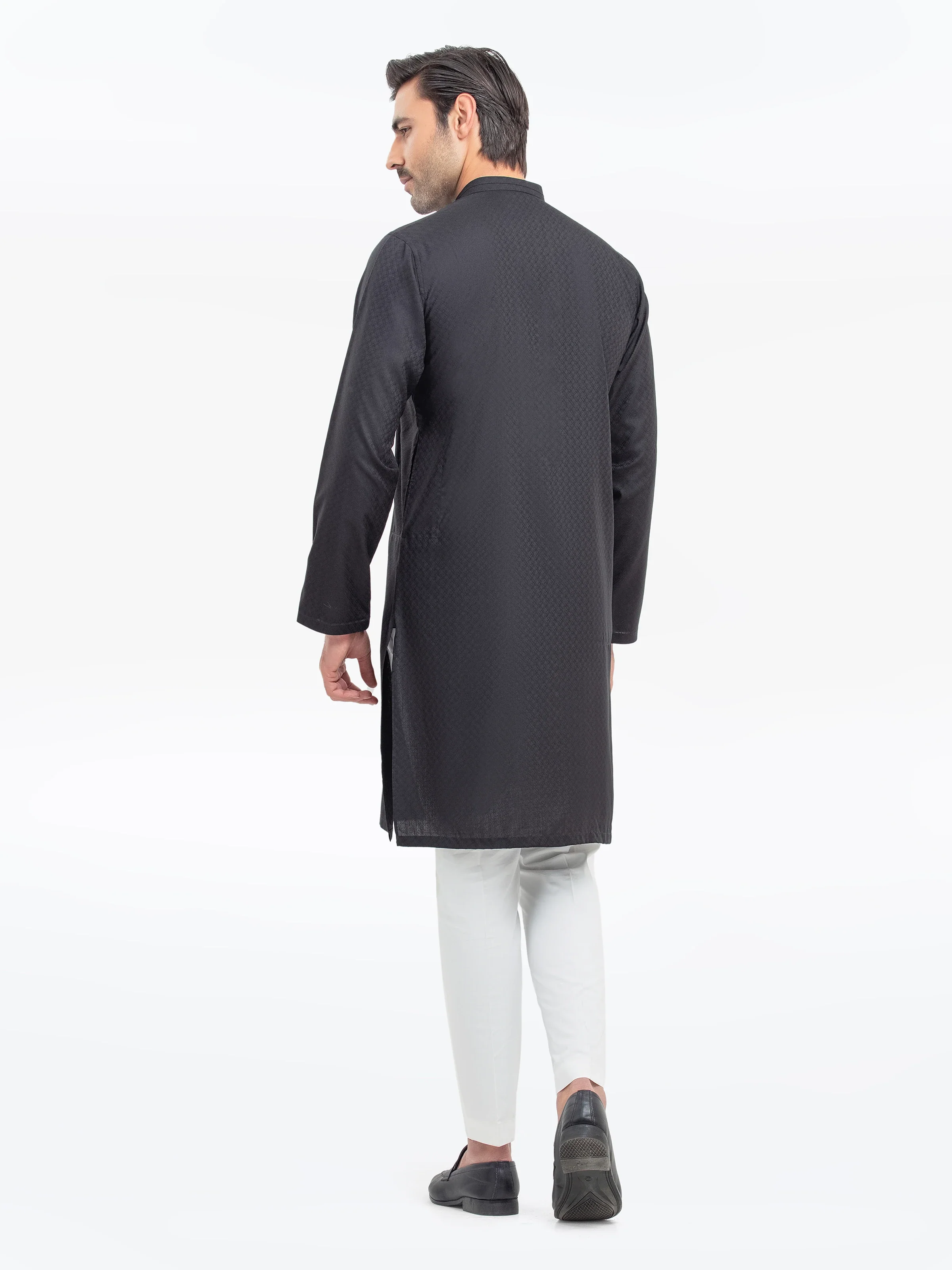 Men's Black Kurta - EMTK5-99529 - Image 5