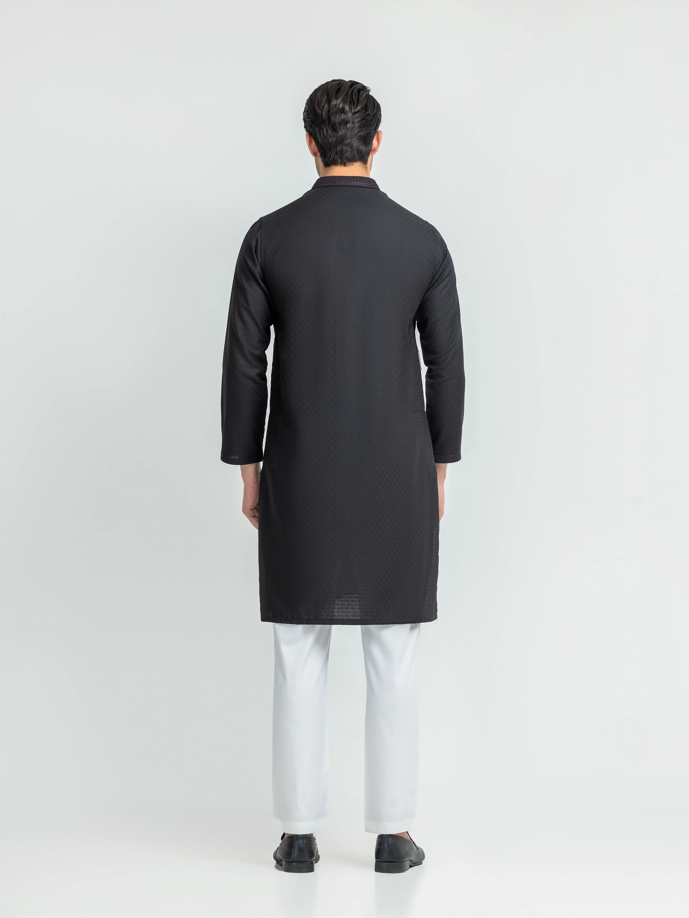 Men's Black Kurta - EMTK5-99633 - Image 5
