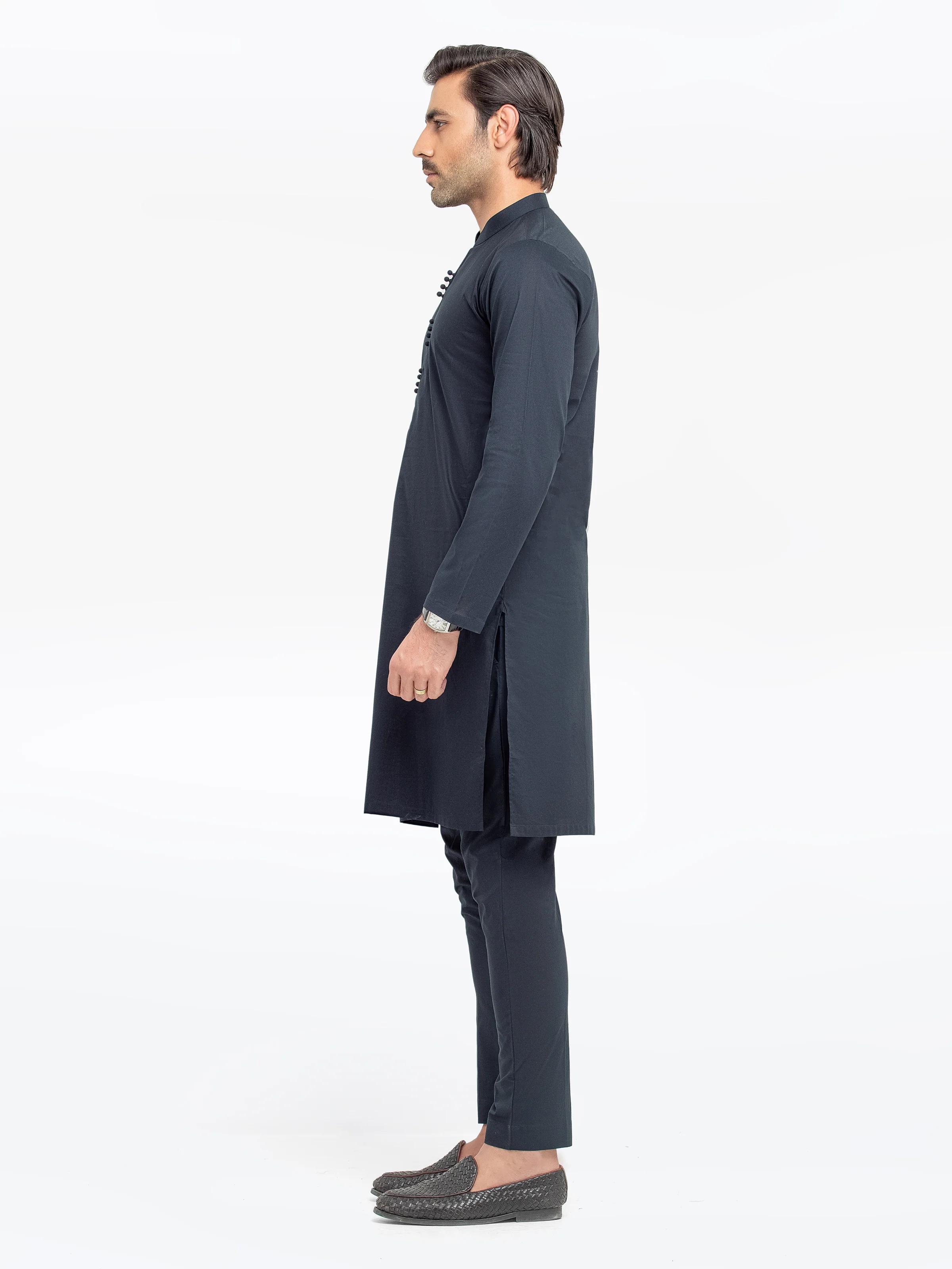 Men's Black Kurta Pajama - EMTKPT5-062 - Image 4