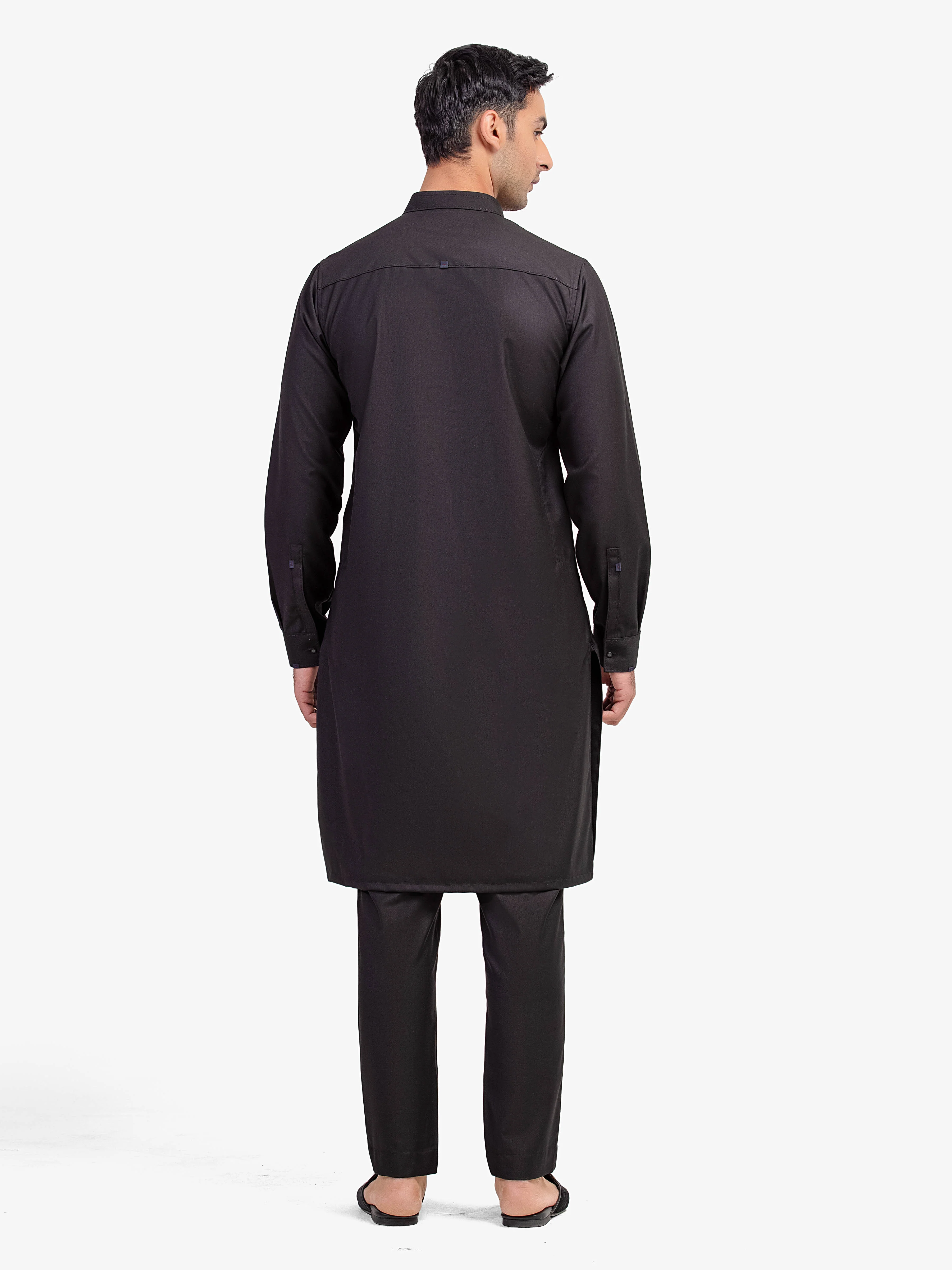 Men's Black Kurta Pajama - EMTKPT5-075 - Image 6