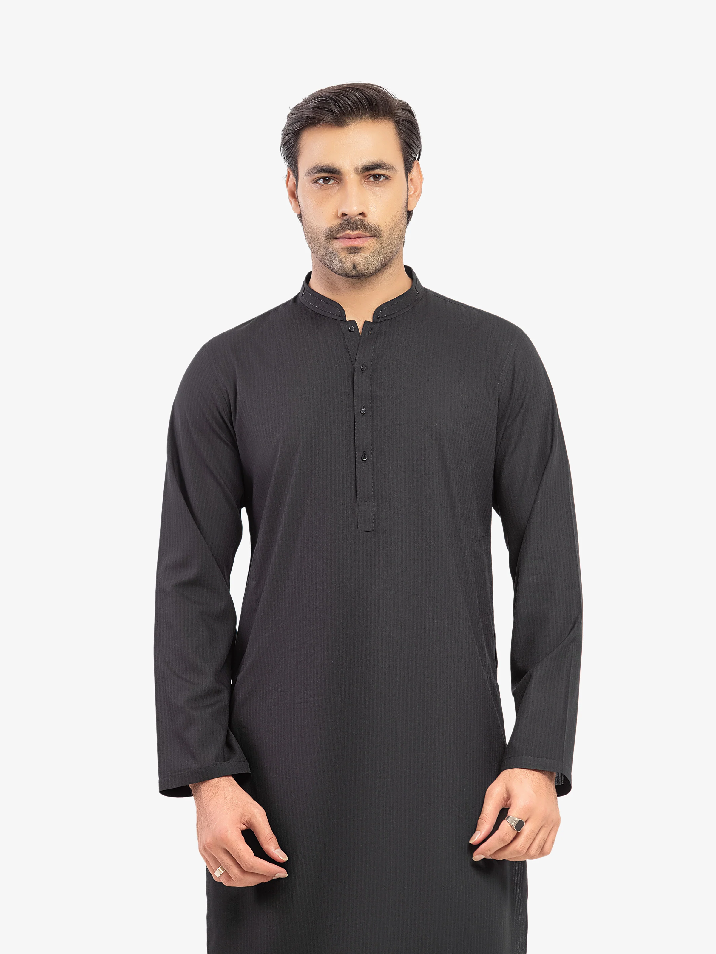 Men's Black Kurta Pajama - EMTKPT5-076 - Image 2