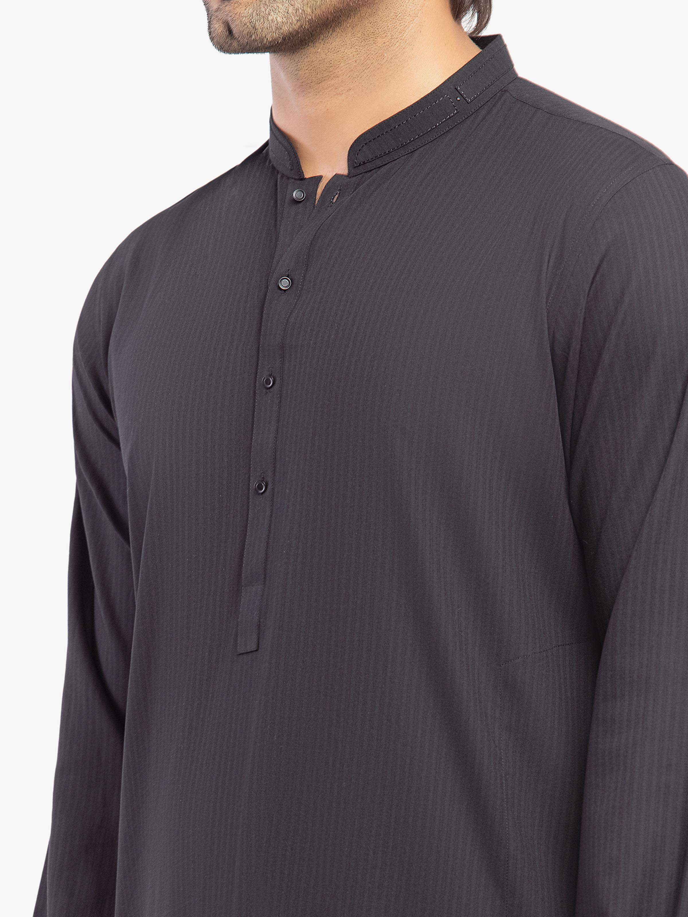 Men's Black Kurta Pajama - EMTKPT5-076 - Image 3