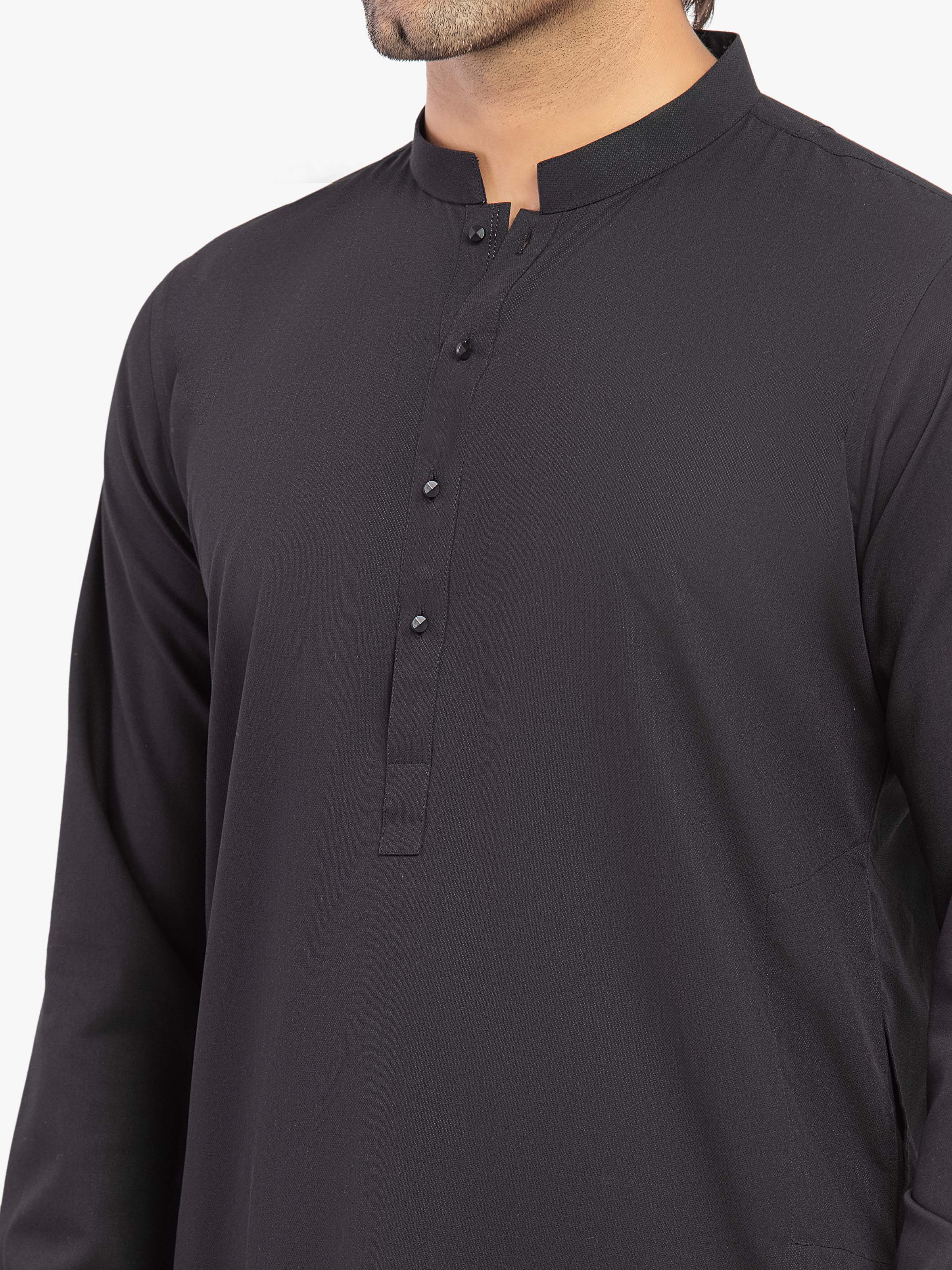 Men's Black Kurta Pajama - EMTKPT5-078 - Image 4