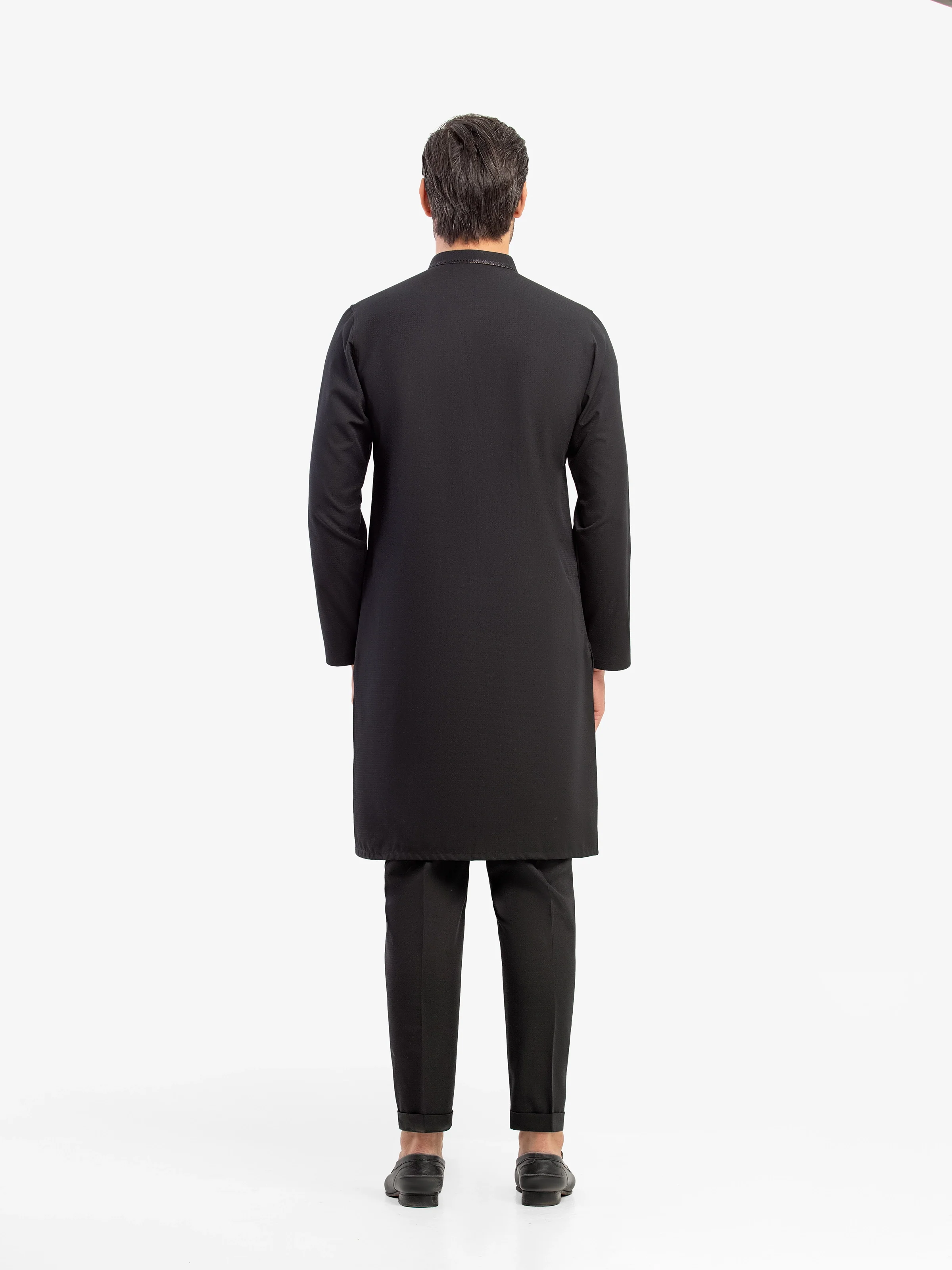 Men's Black Kurta Pajama - EMTKPT5-084 - Image 5