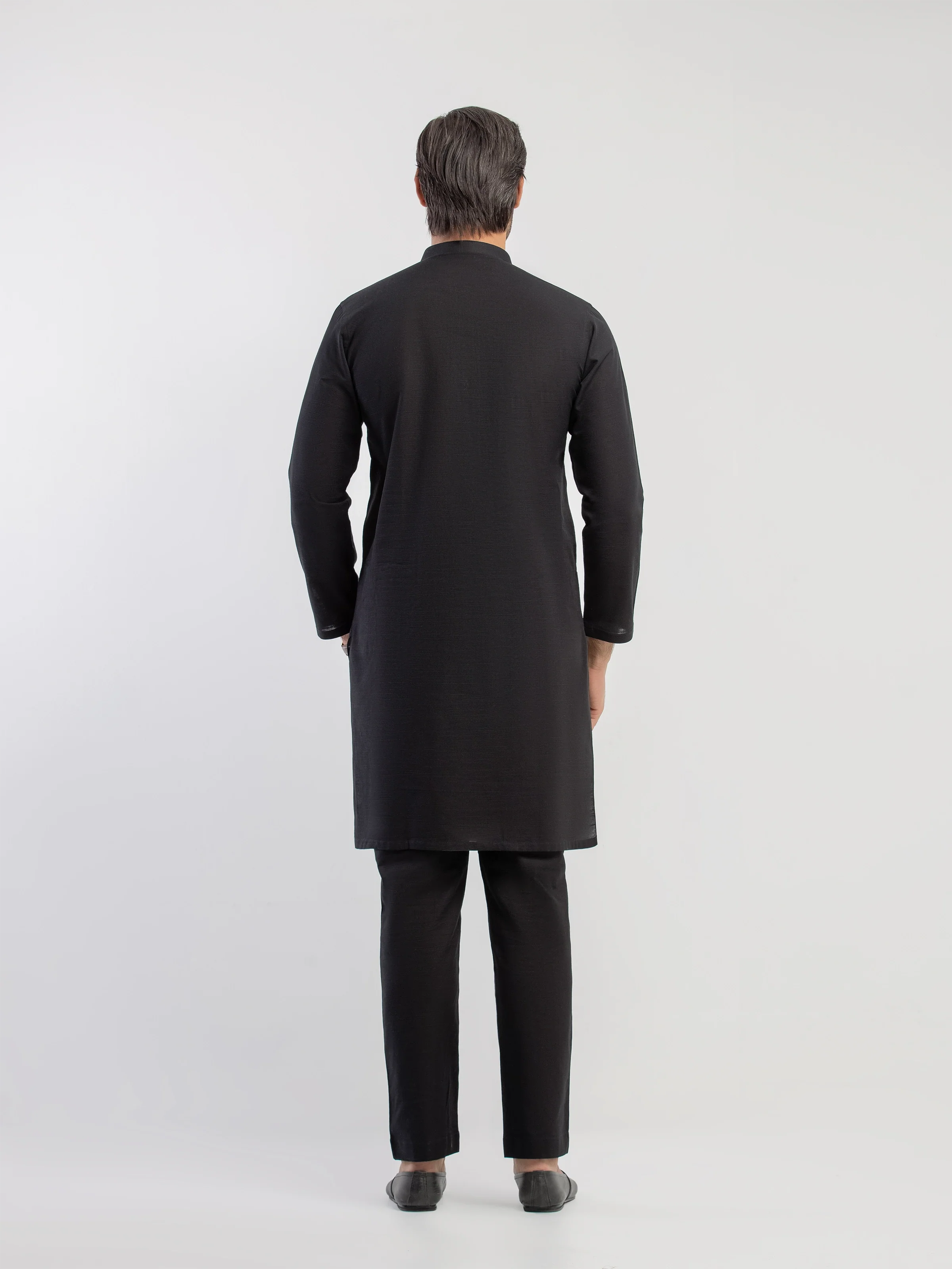 Men's Black Kurta Pajama - EMTKPT5-090 - Image 5