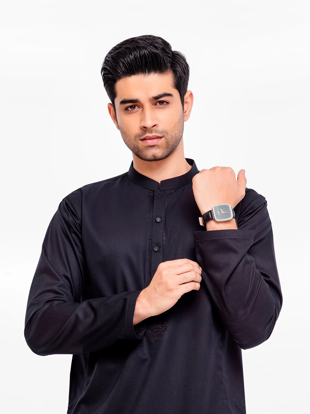 Men's Black Kurta Pajama - EMTSW23-99391 - Image 2