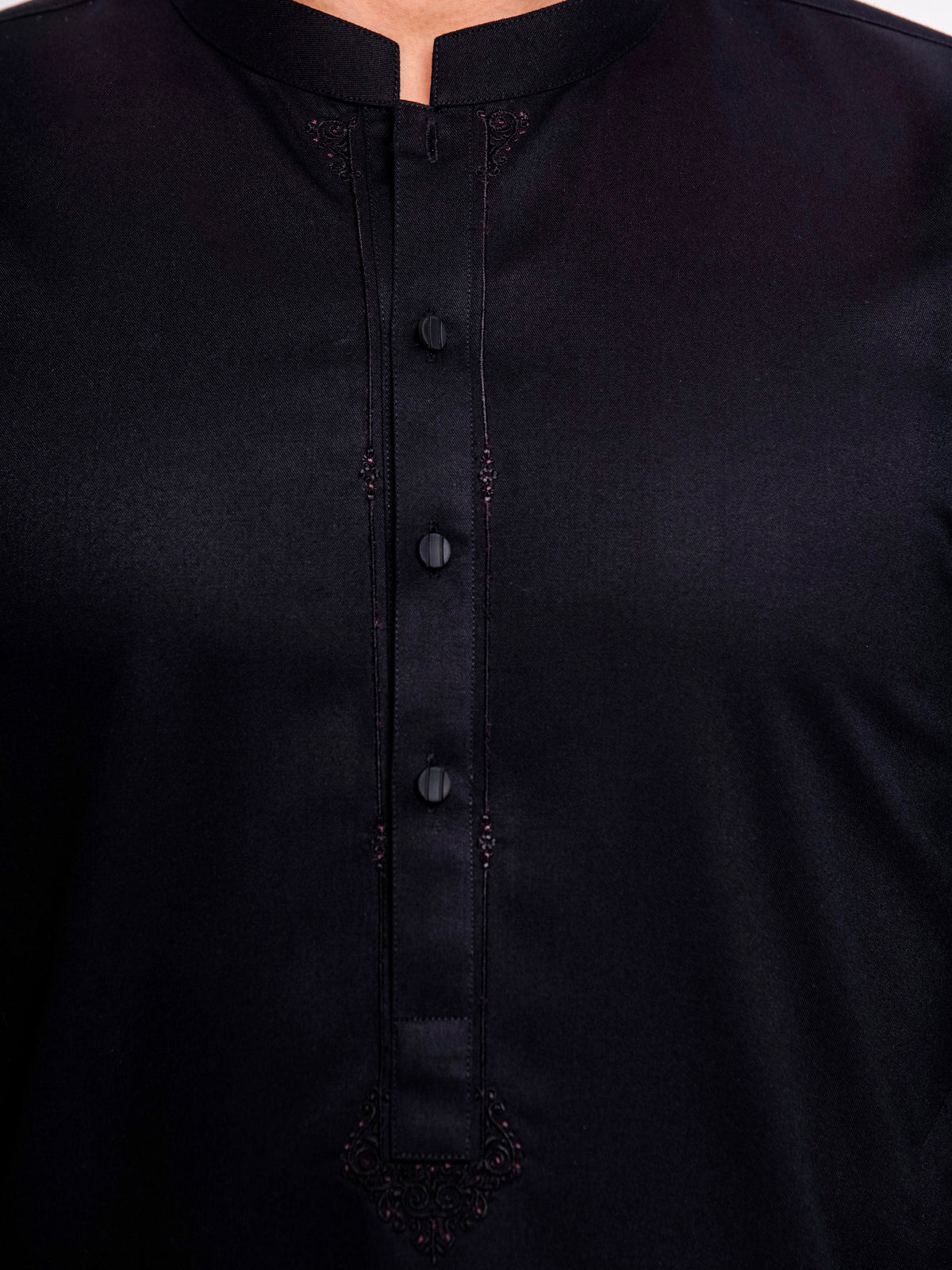 Men's Black Kurta Pajama - EMTSW23-99391 - Image 5