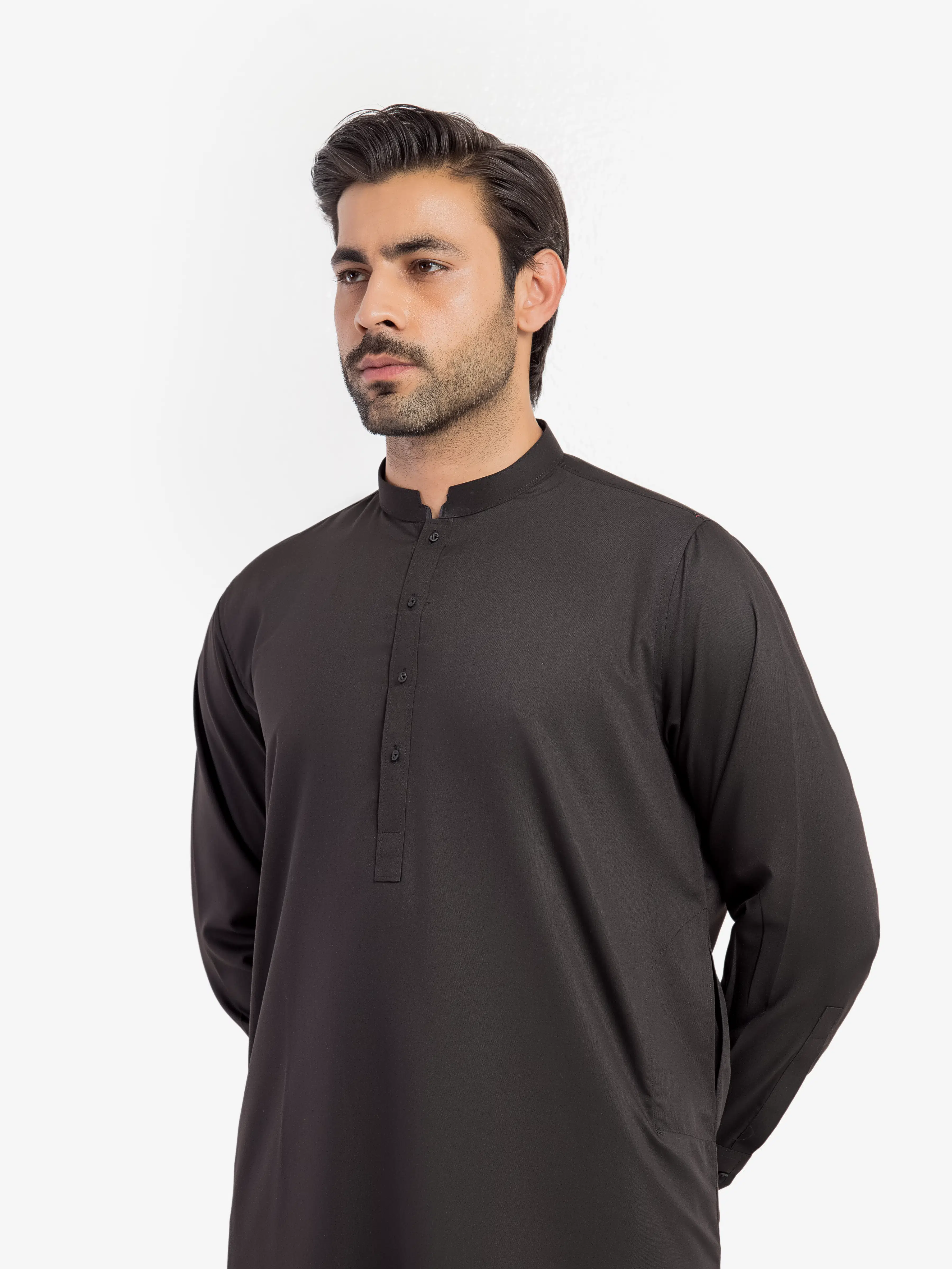 Men's Black Shalwar Kameez - EMTKS5-41201 - Image 2