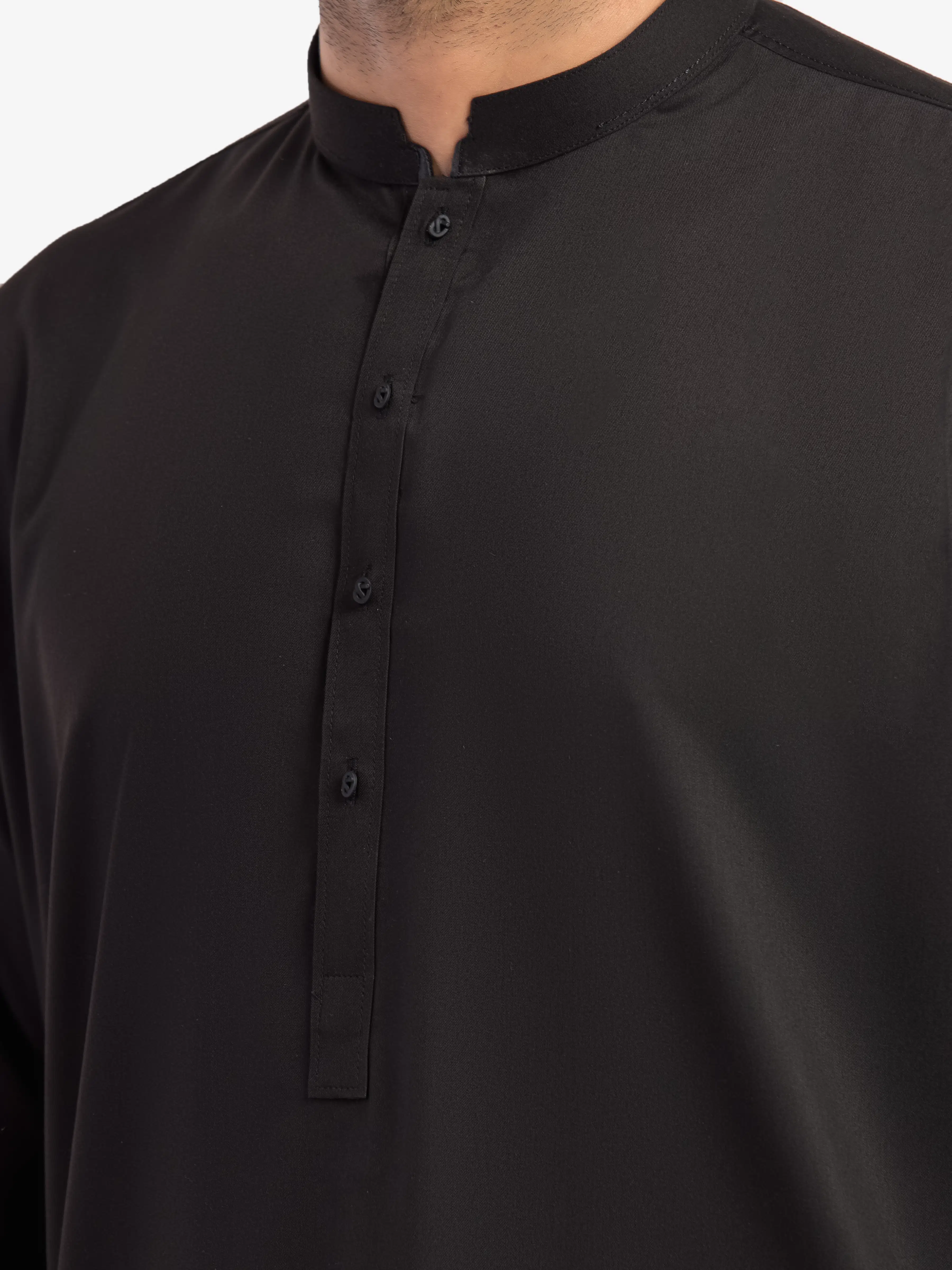 Men's Black Shalwar Kameez - EMTKS5-41201 - Image 3