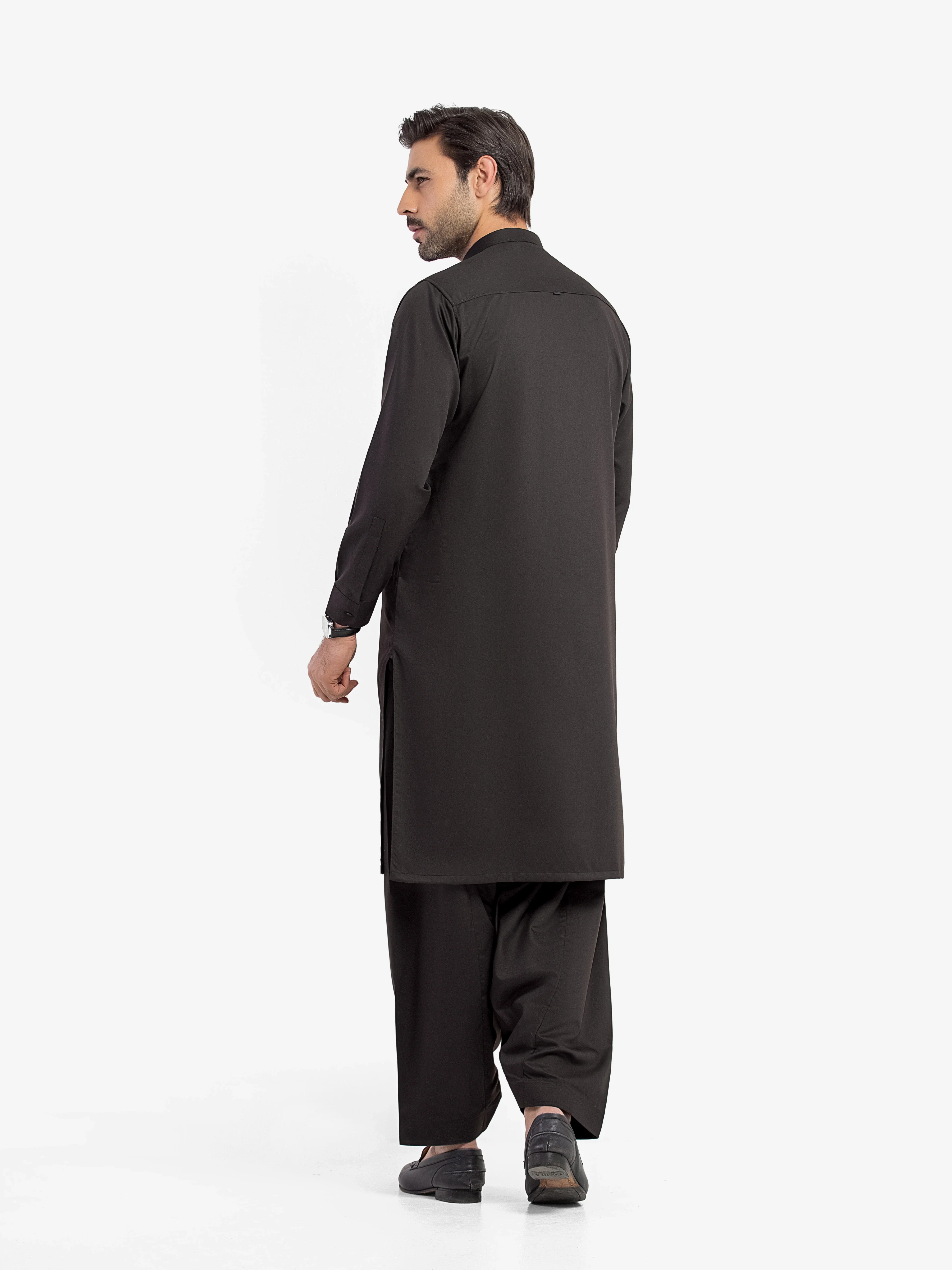 Men's Black Shalwar Kameez - EMTKS5-41201 - Image 5