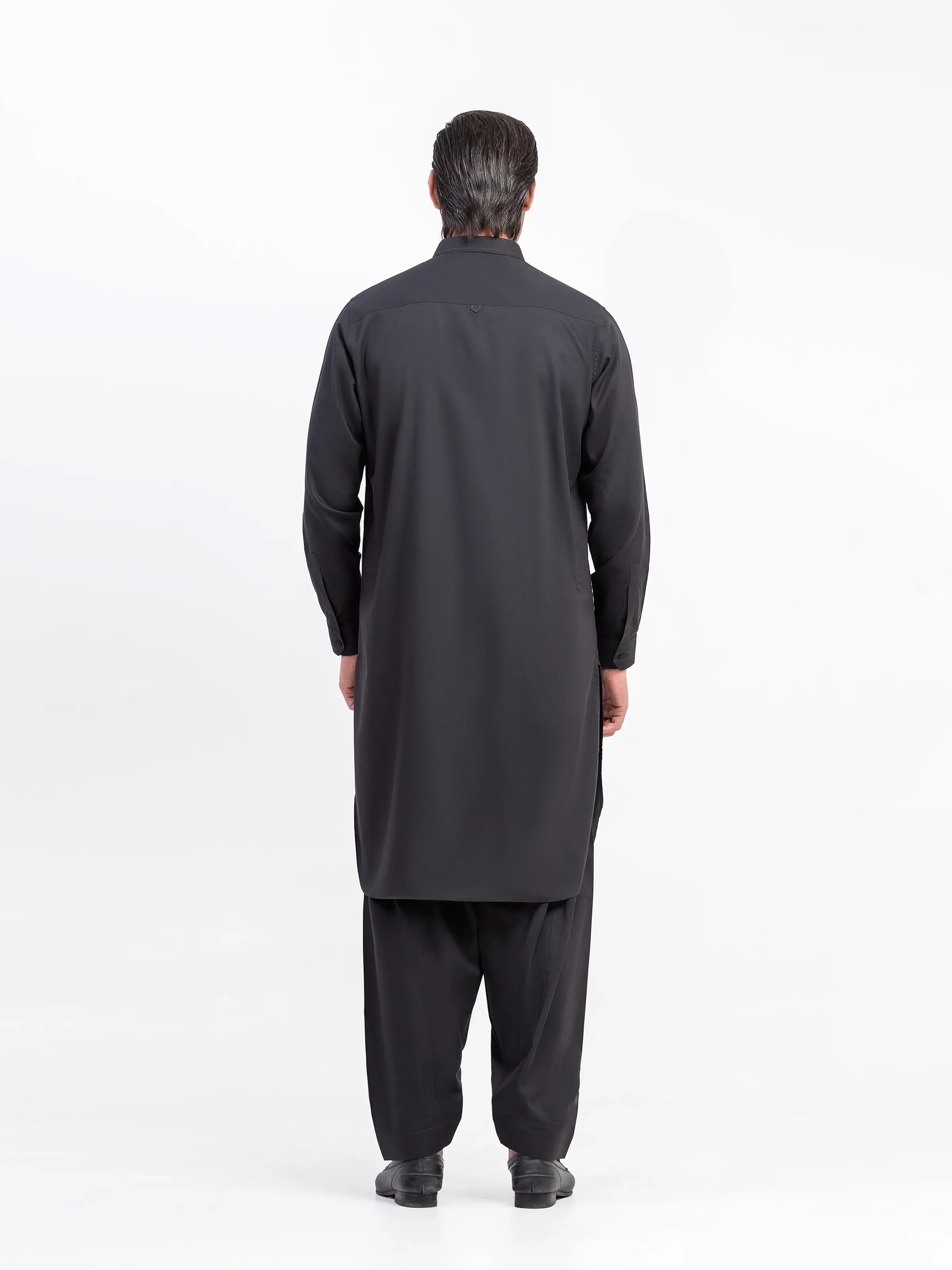 Men's Black Shalwar Kameez - EMTKS6-41240 - Image 6