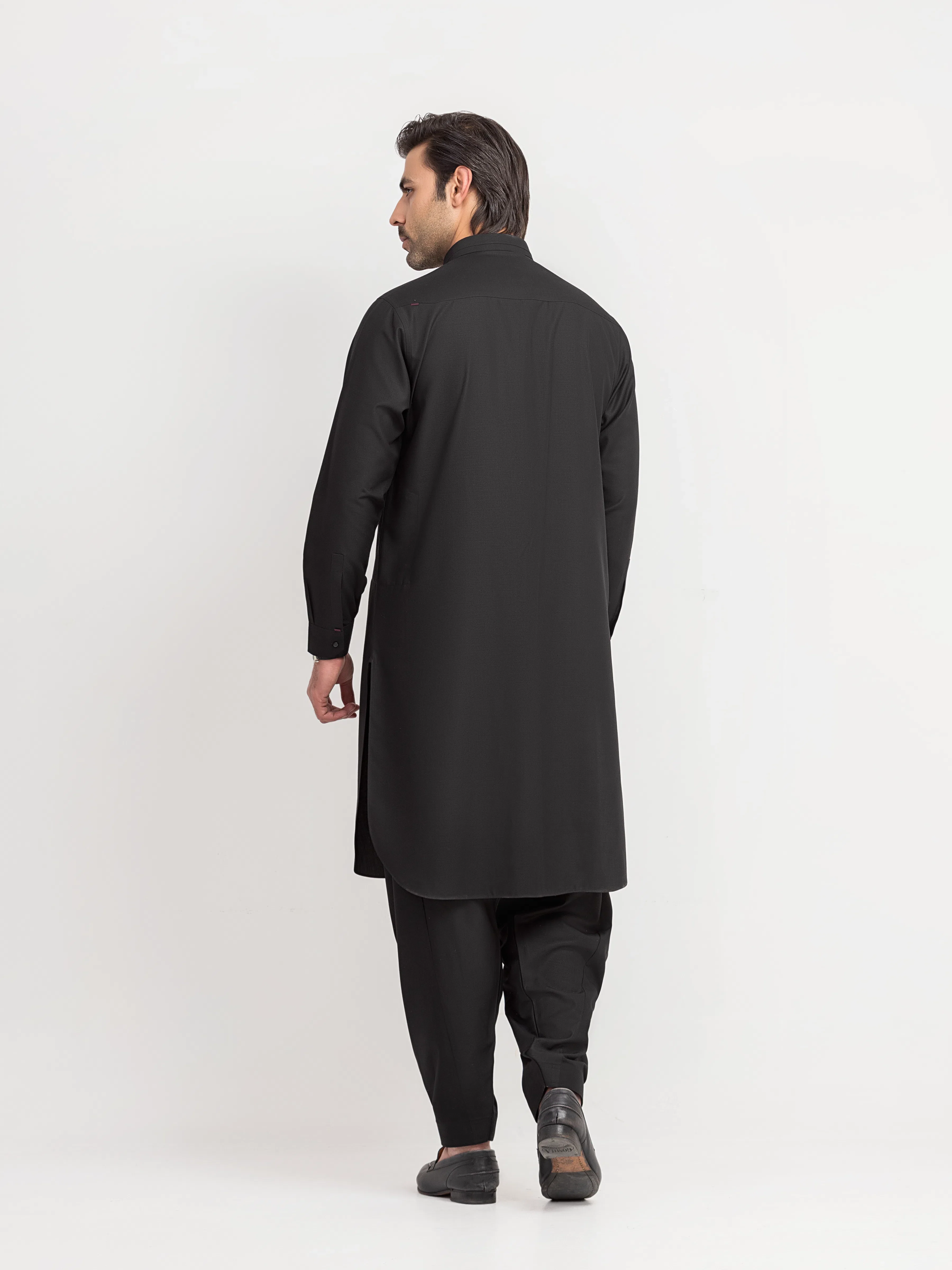 Men's Black Shalwar Kameez - EMTKS6-41247 - Image 6